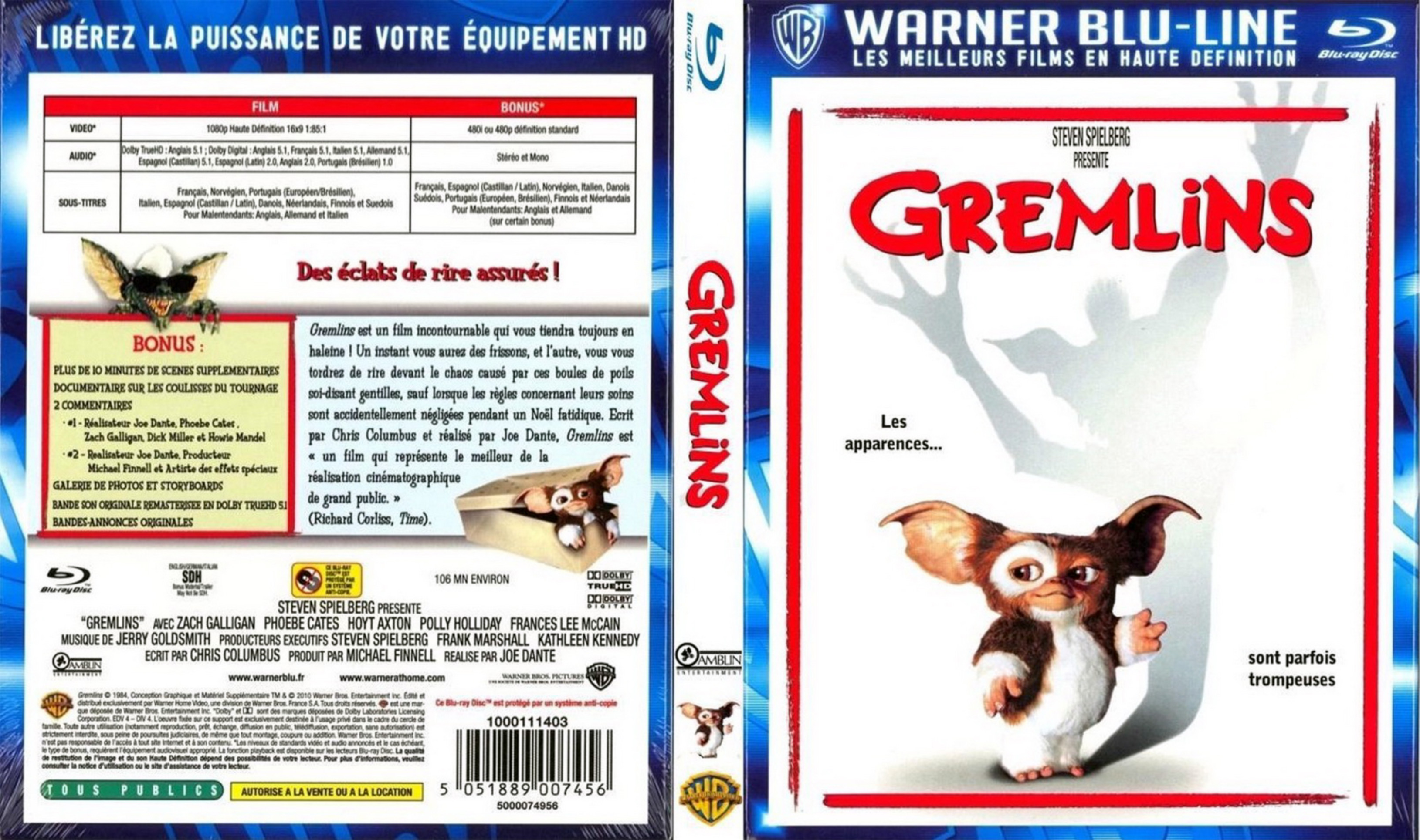 Jaquette DVD Gremlins (BLU-RAY)