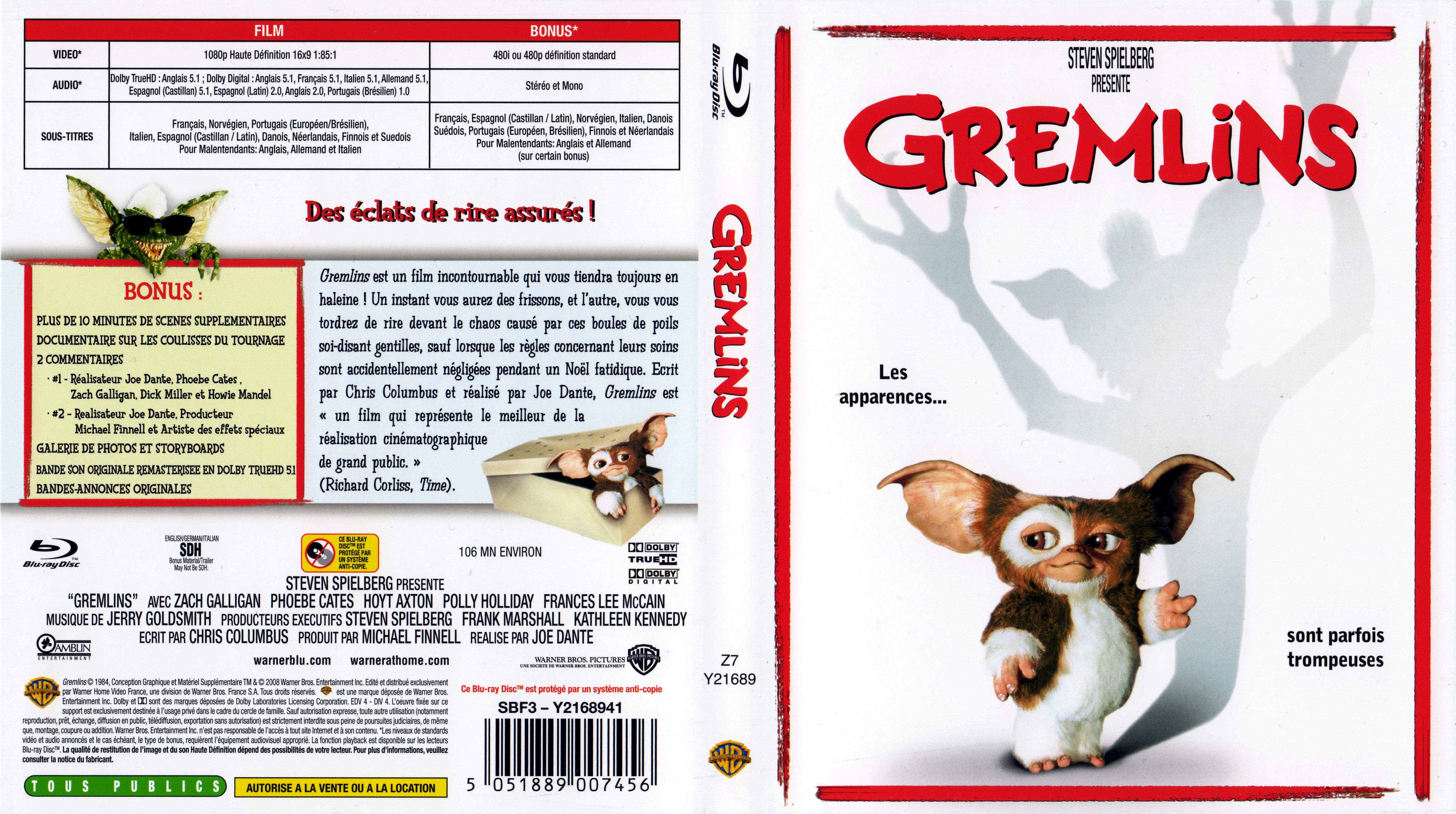 Jaquette DVD Gremlins (BLU-RAY) v2