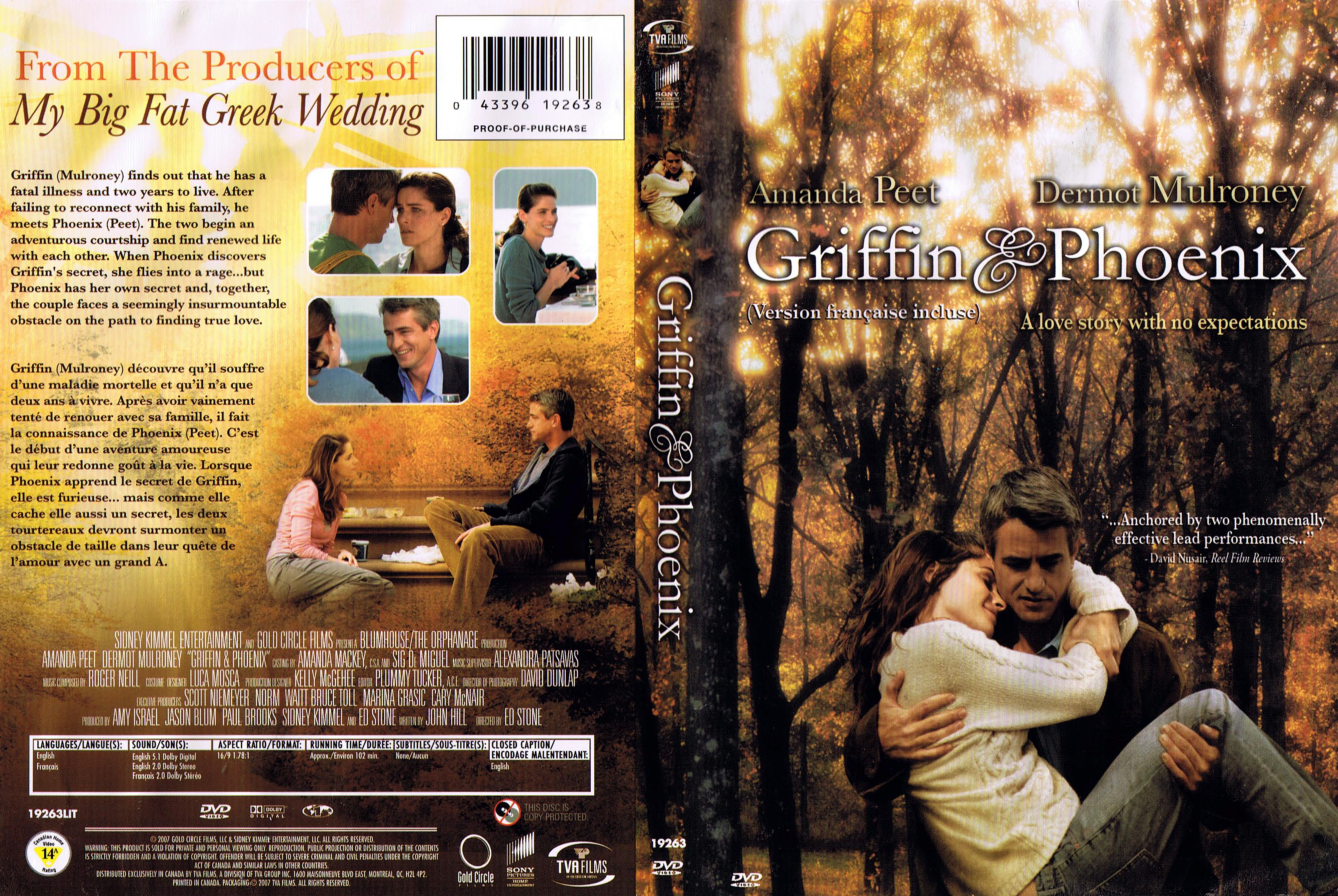 Jaquette DVD Griffin & Phoenix (Canadienne)