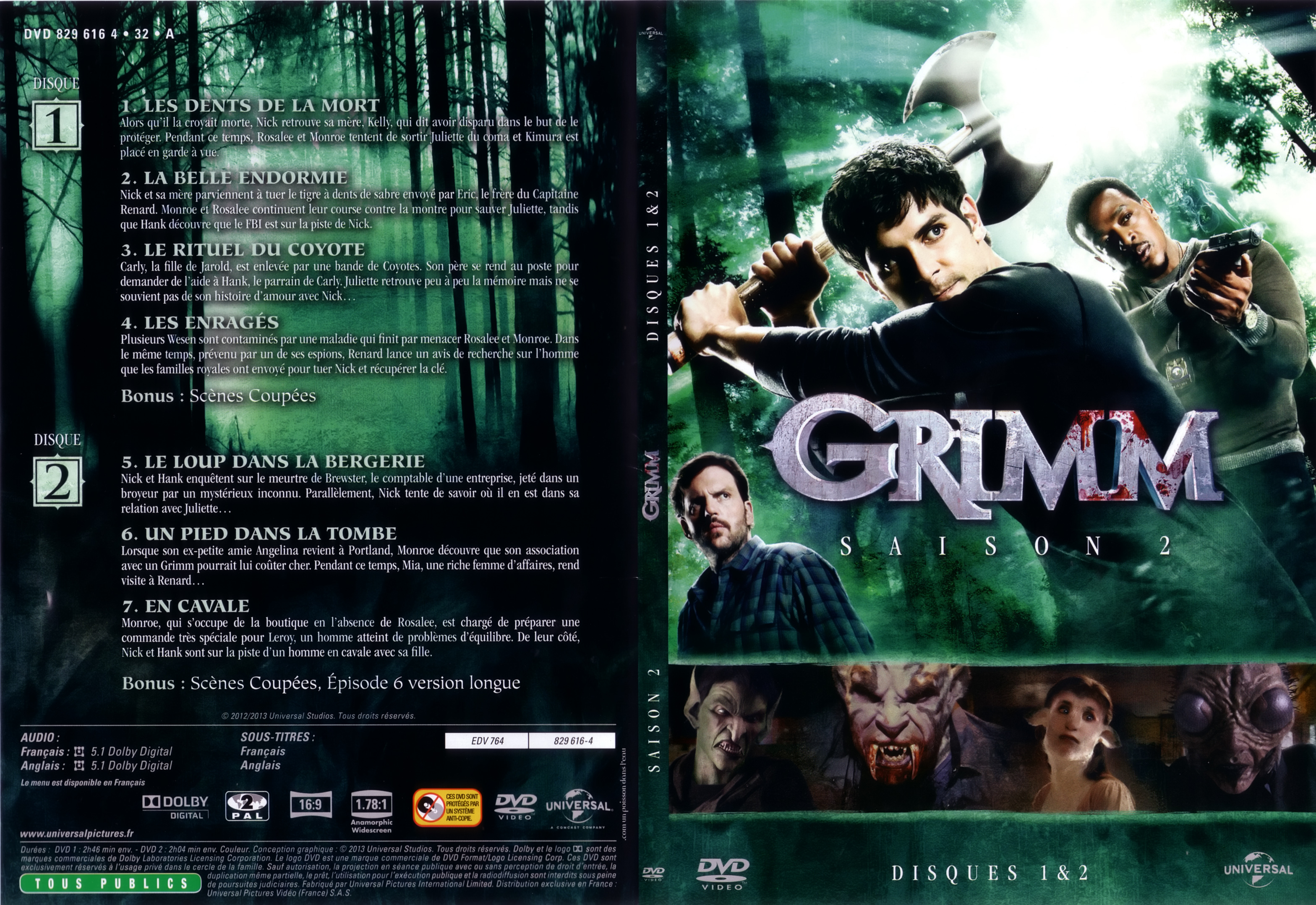 Jaquette DVD Grimm Saison 2 DVD 1