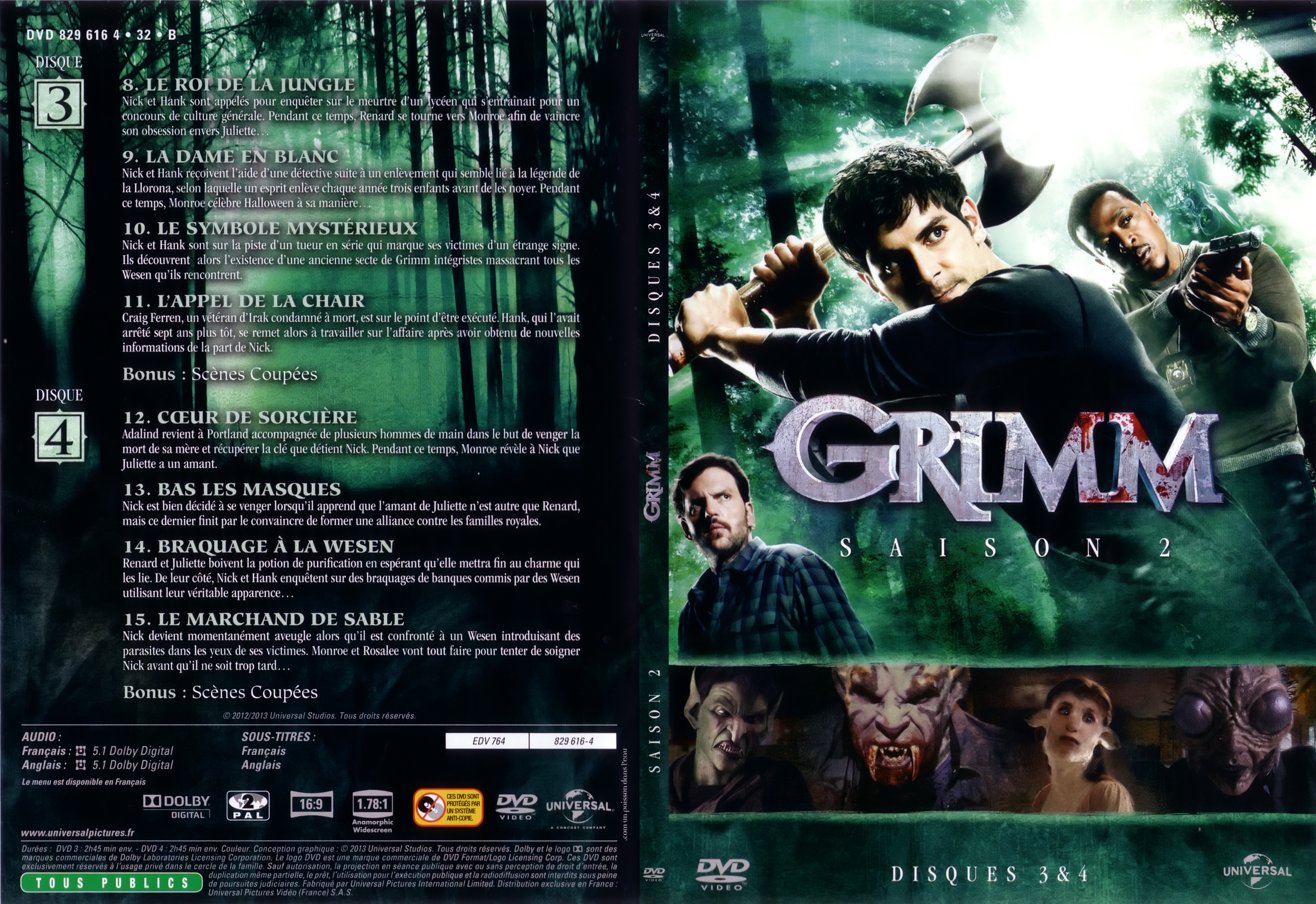 Jaquette DVD Grimm Saison 2 DVD 2
