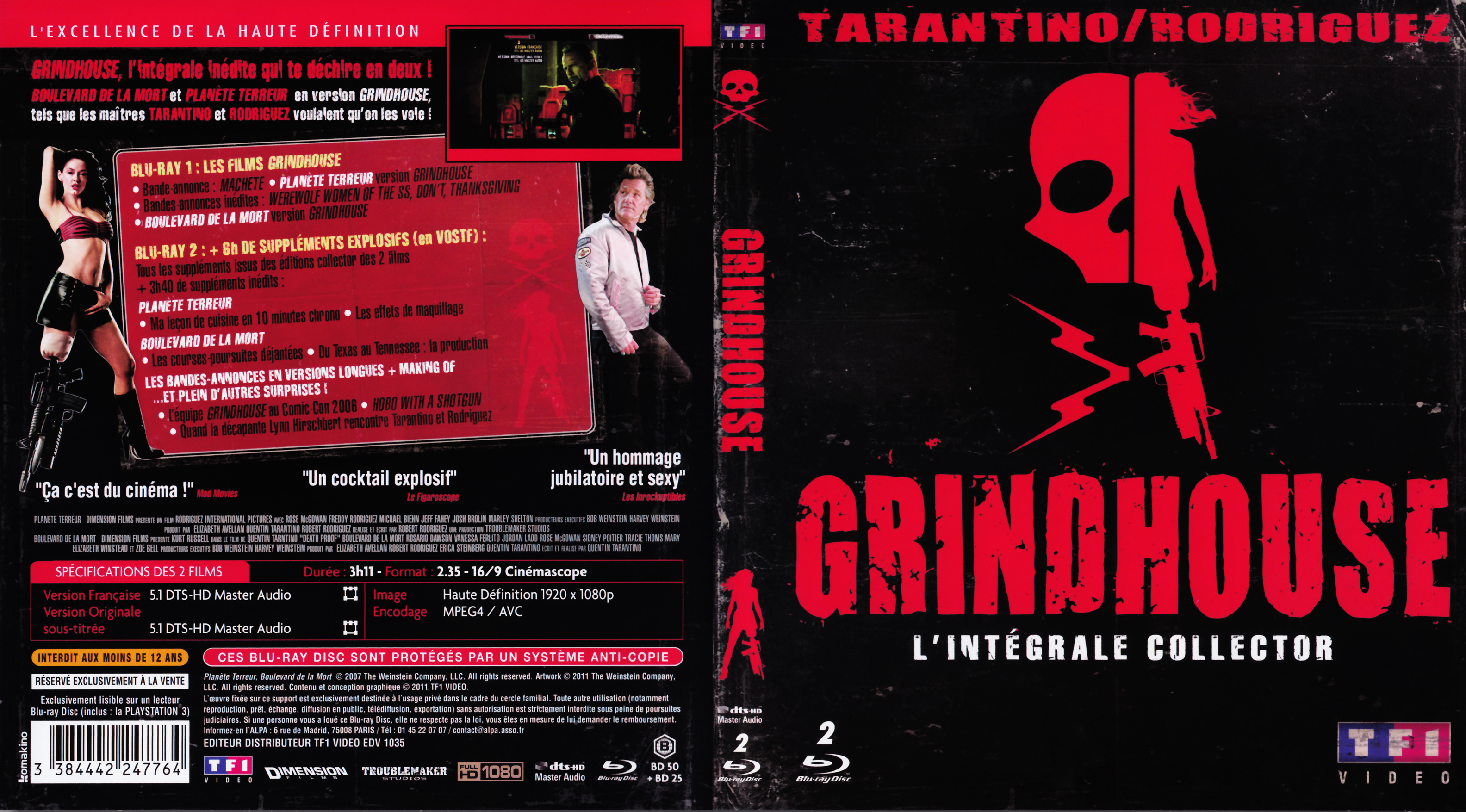 Jaquette DVD Grindhouse COFFRET (BLU-RAY)