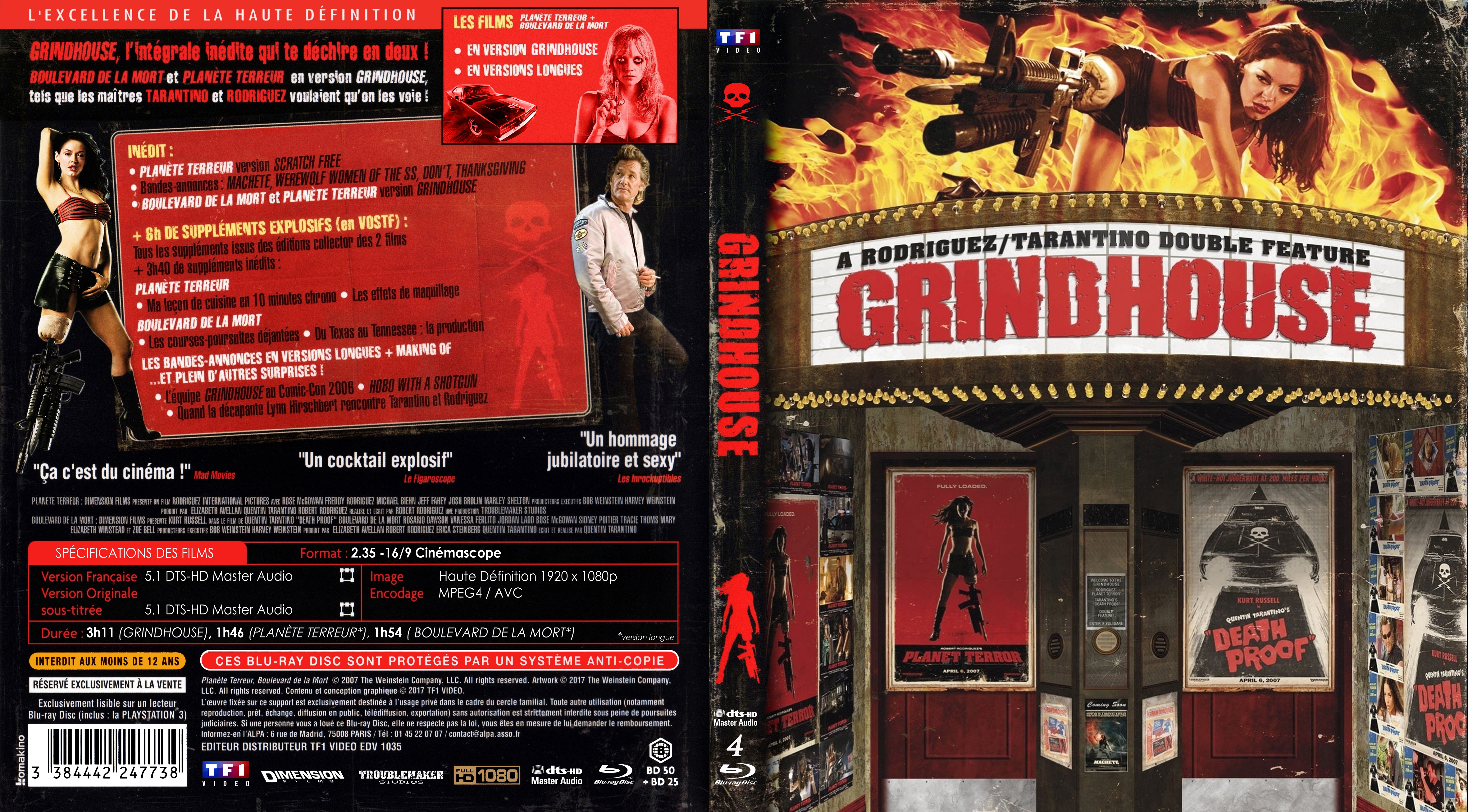 Jaquette DVD Grindhouse COFFRET (BLU-RAY) v2