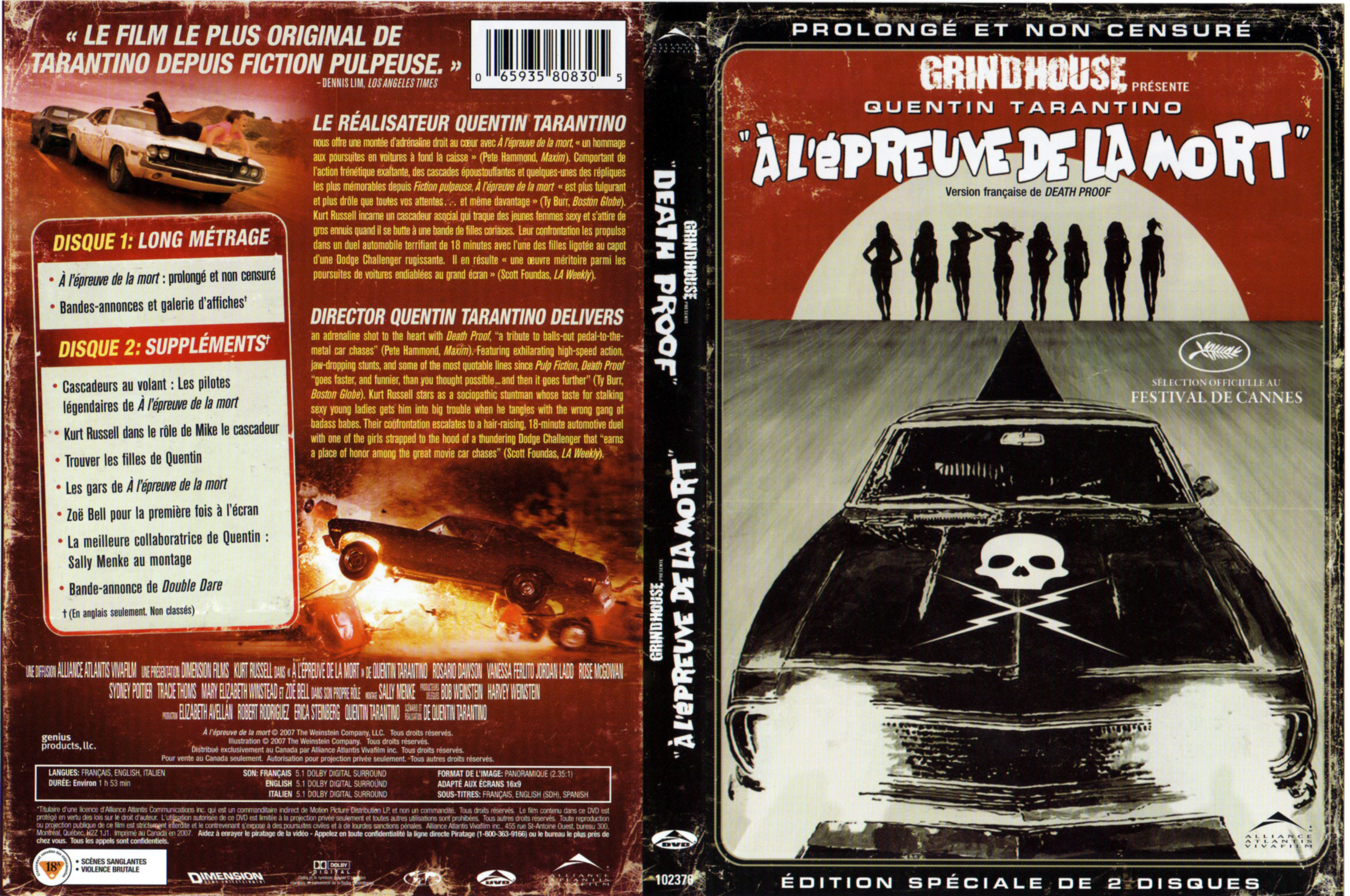 Jaquette DVD Grindhouse - A l