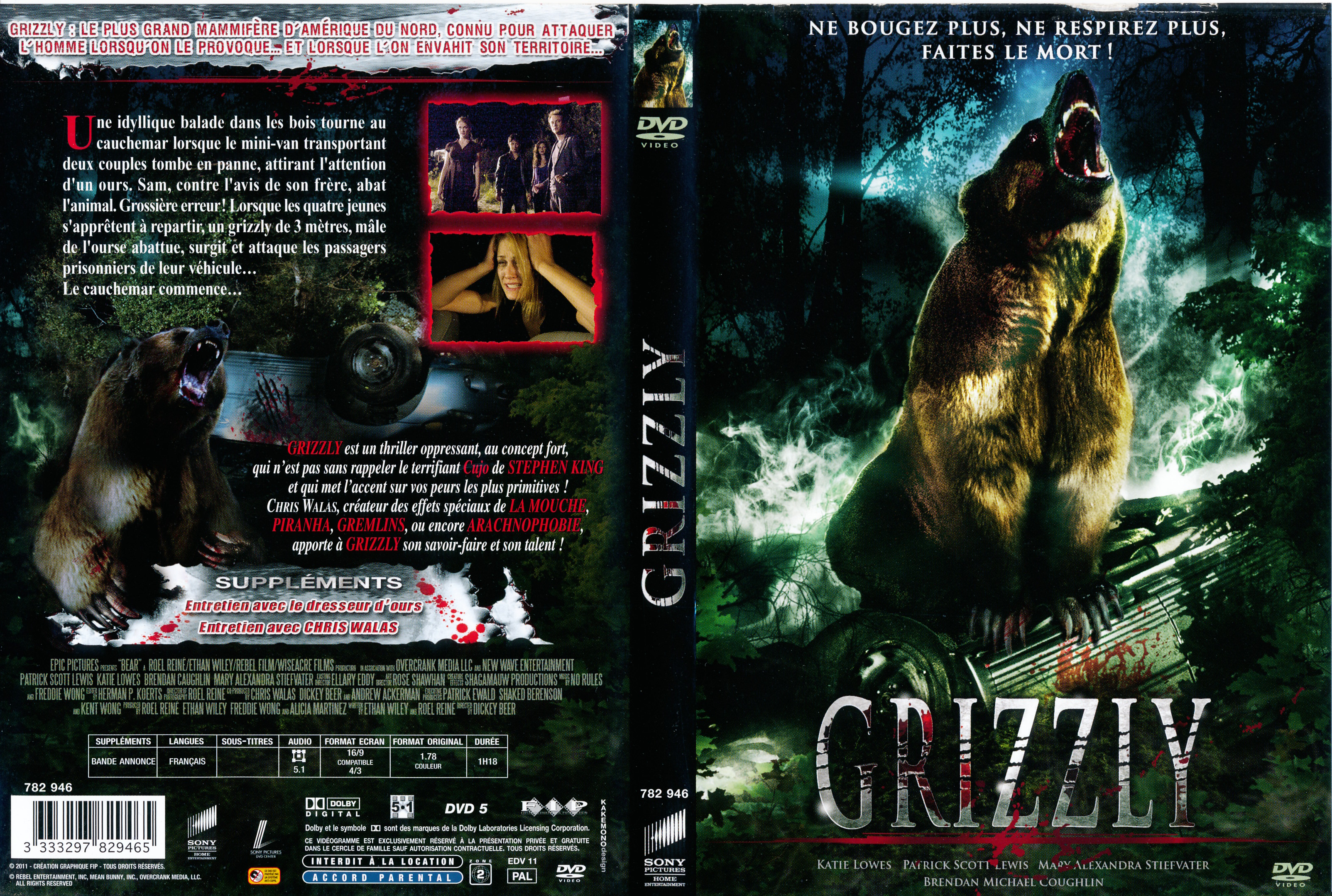 Hornear Temblar Meyella Jaquette DVD de Grizzly - Cinéma Passion