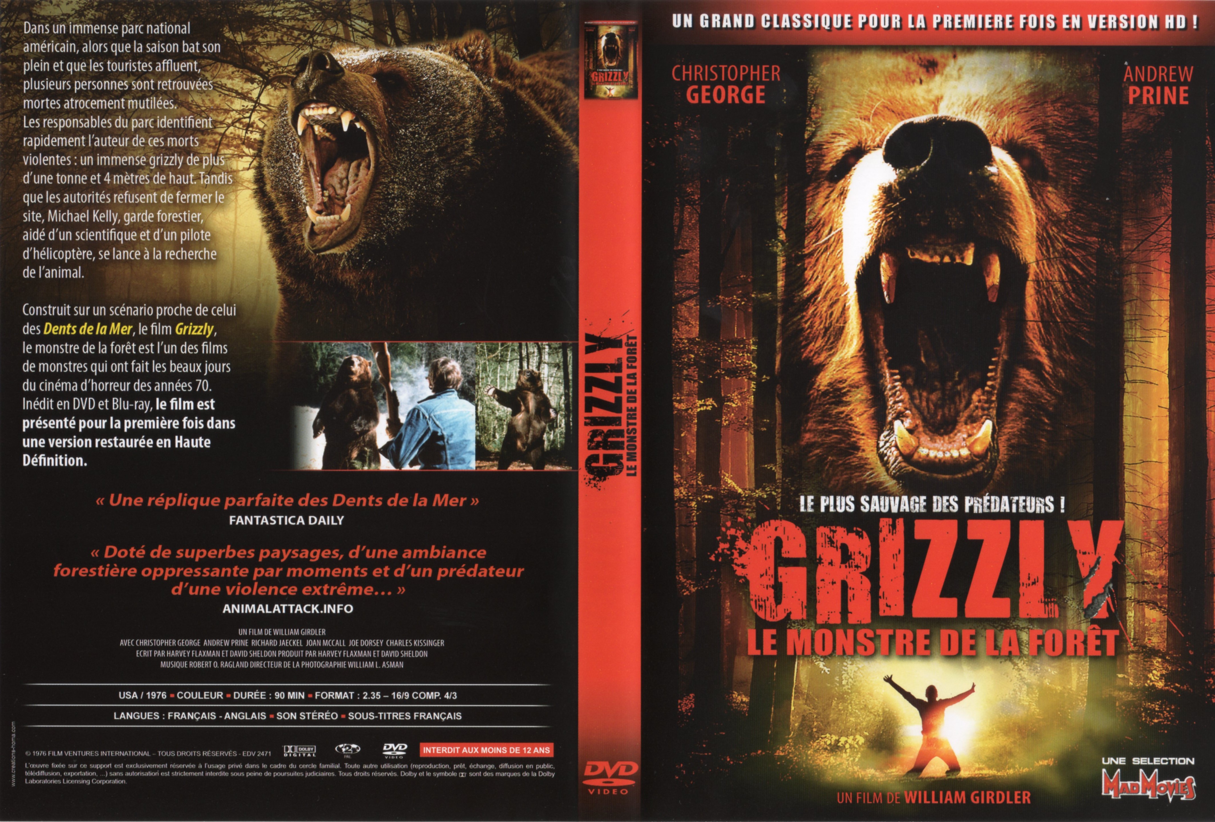 Jaquette DVD Grizzly le monstre de la foret