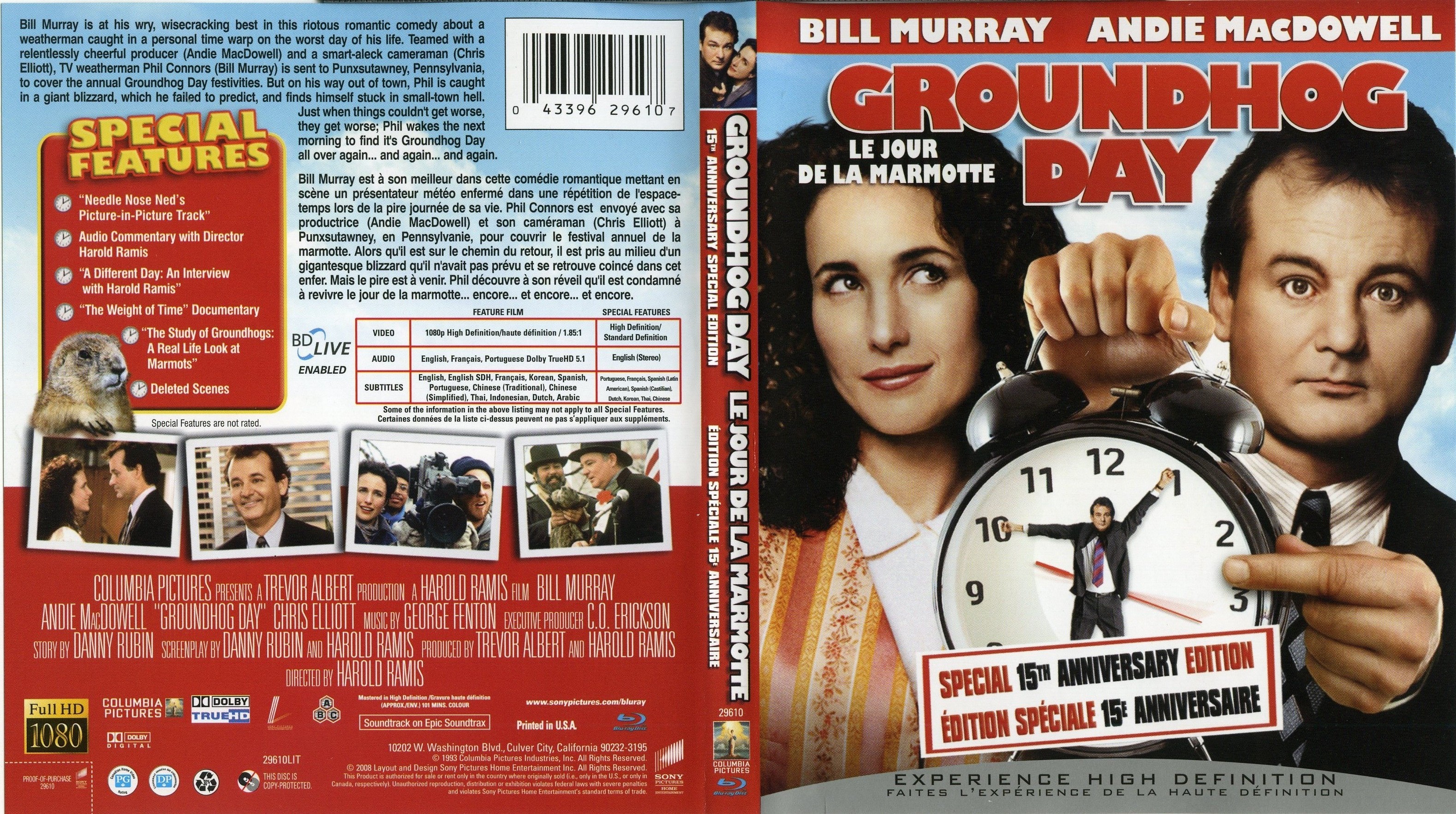 Jaquette DVD Groundhog Day - Le jour de la marmotte (Canadienne) (BLU-RAY)