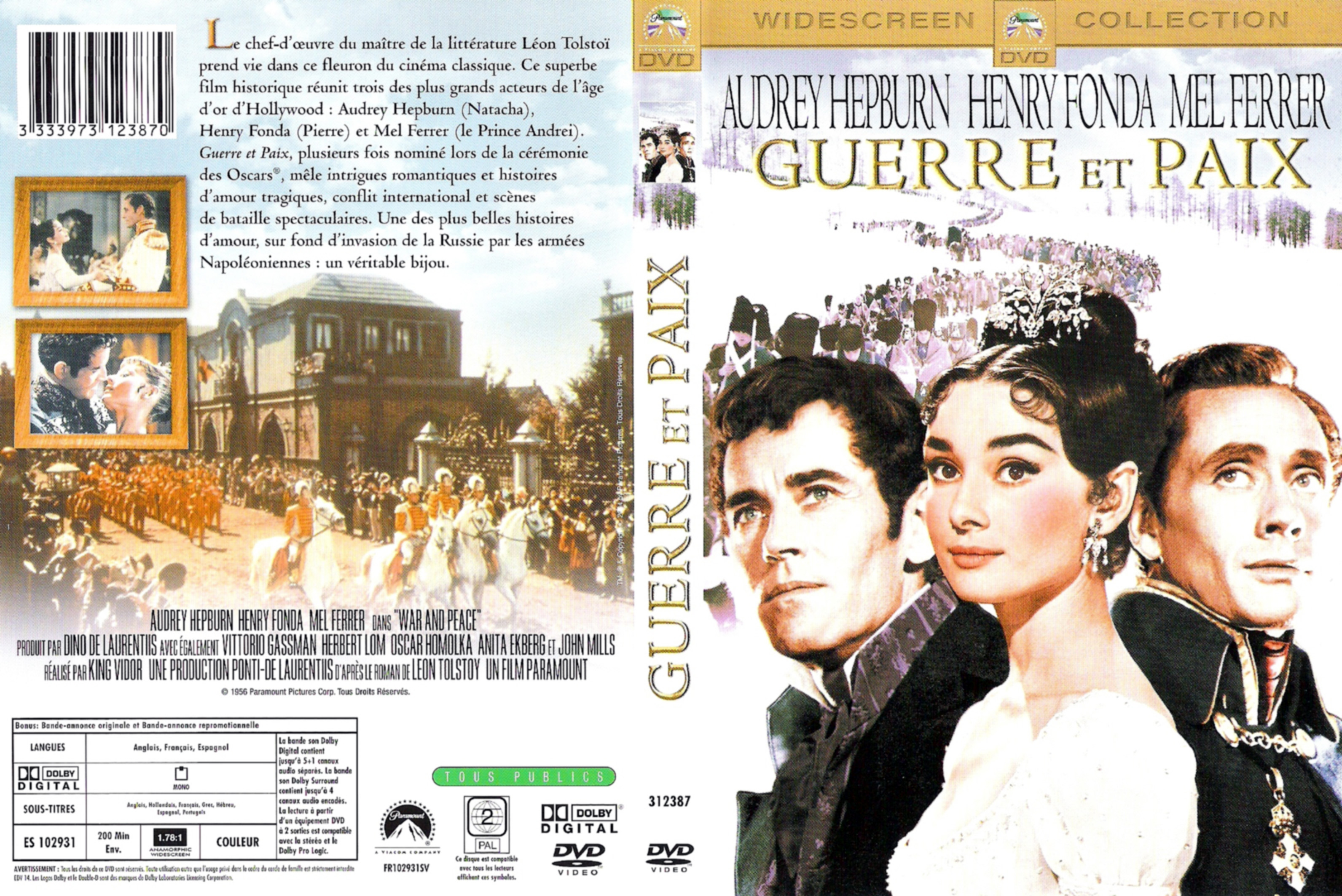 Jaquette DVD Guerre et paix