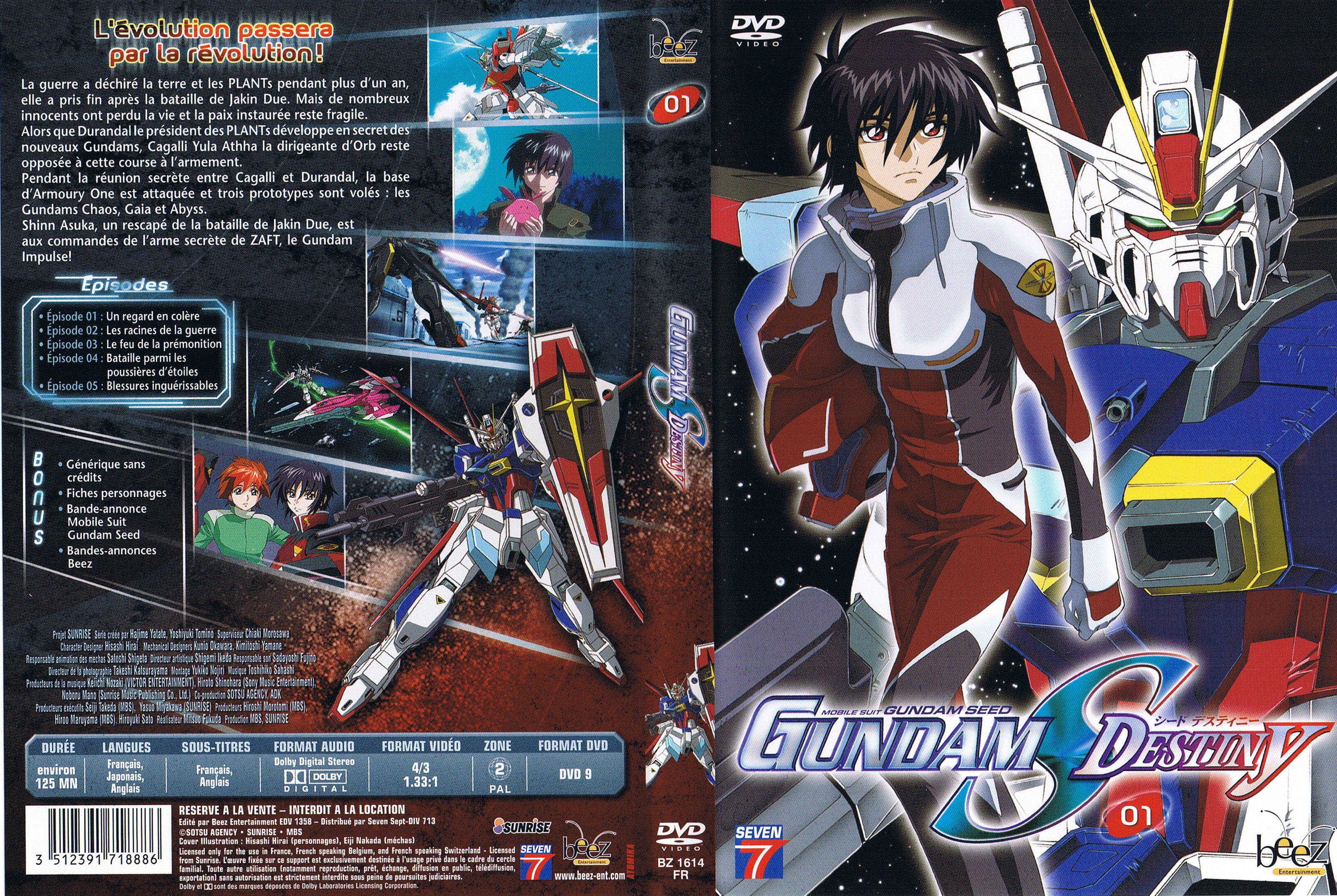 Jaquette DVD Gundam destiny vol 01