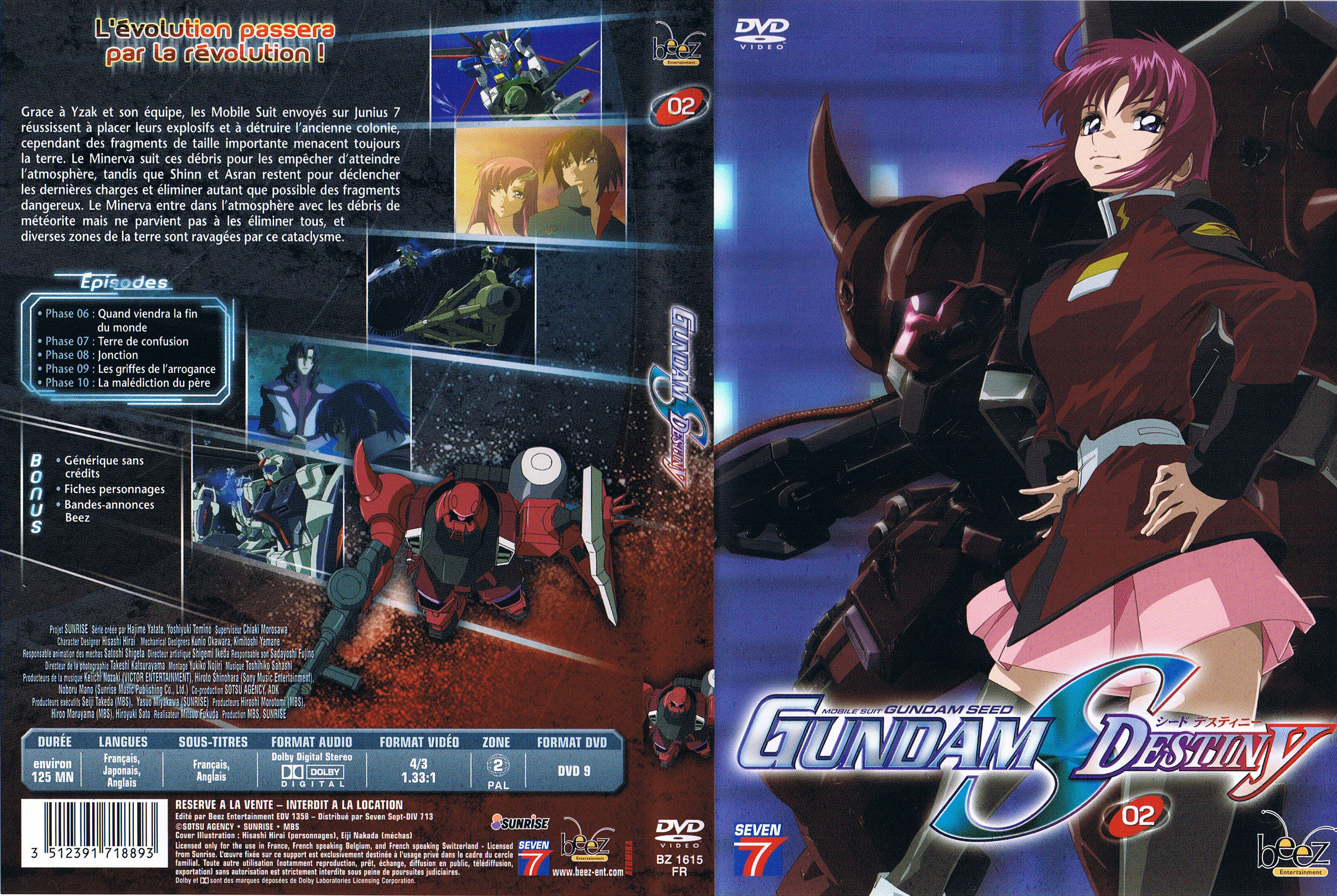Jaquette DVD Gundam destiny vol 02
