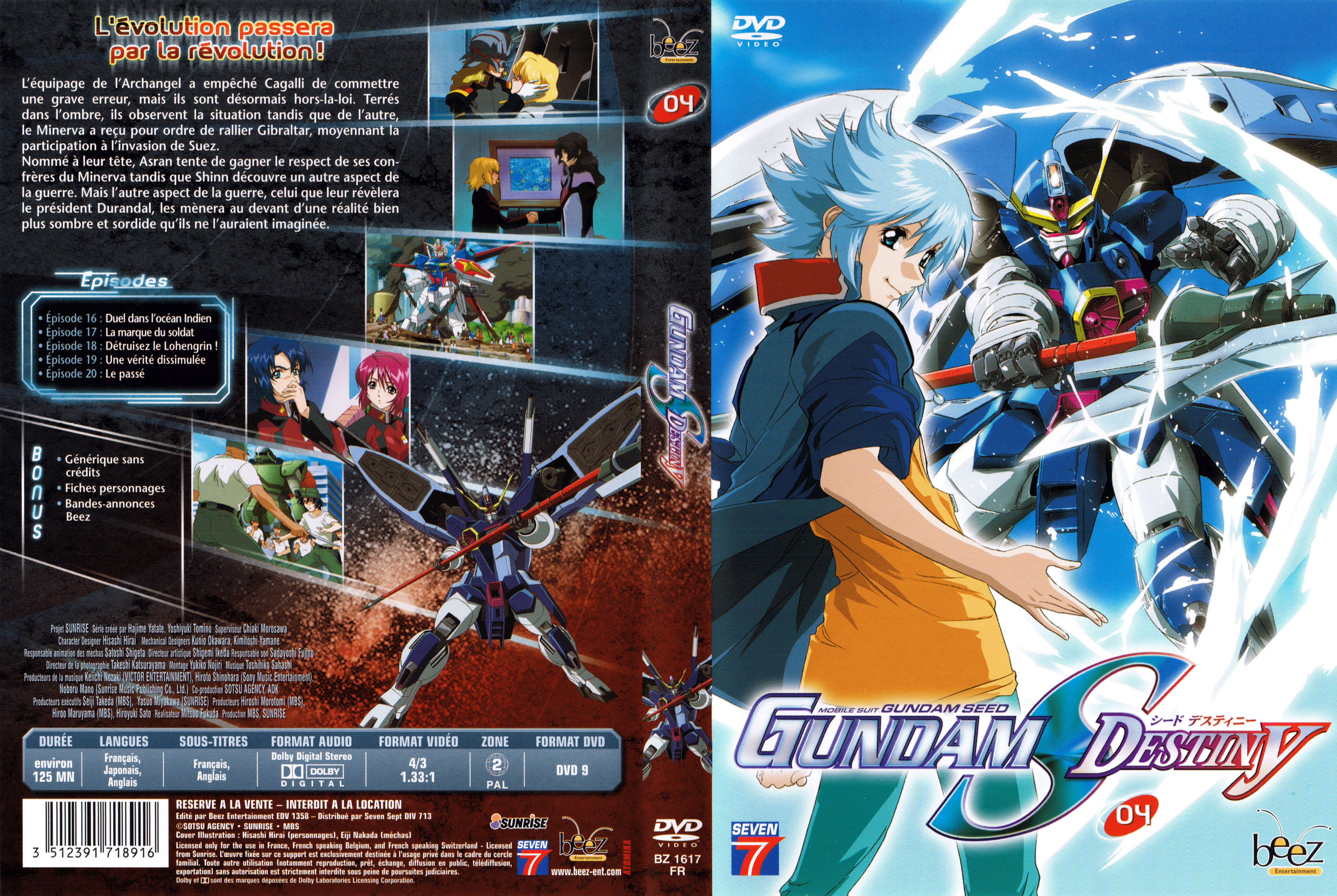 Jaquette DVD Gundam destiny vol 04