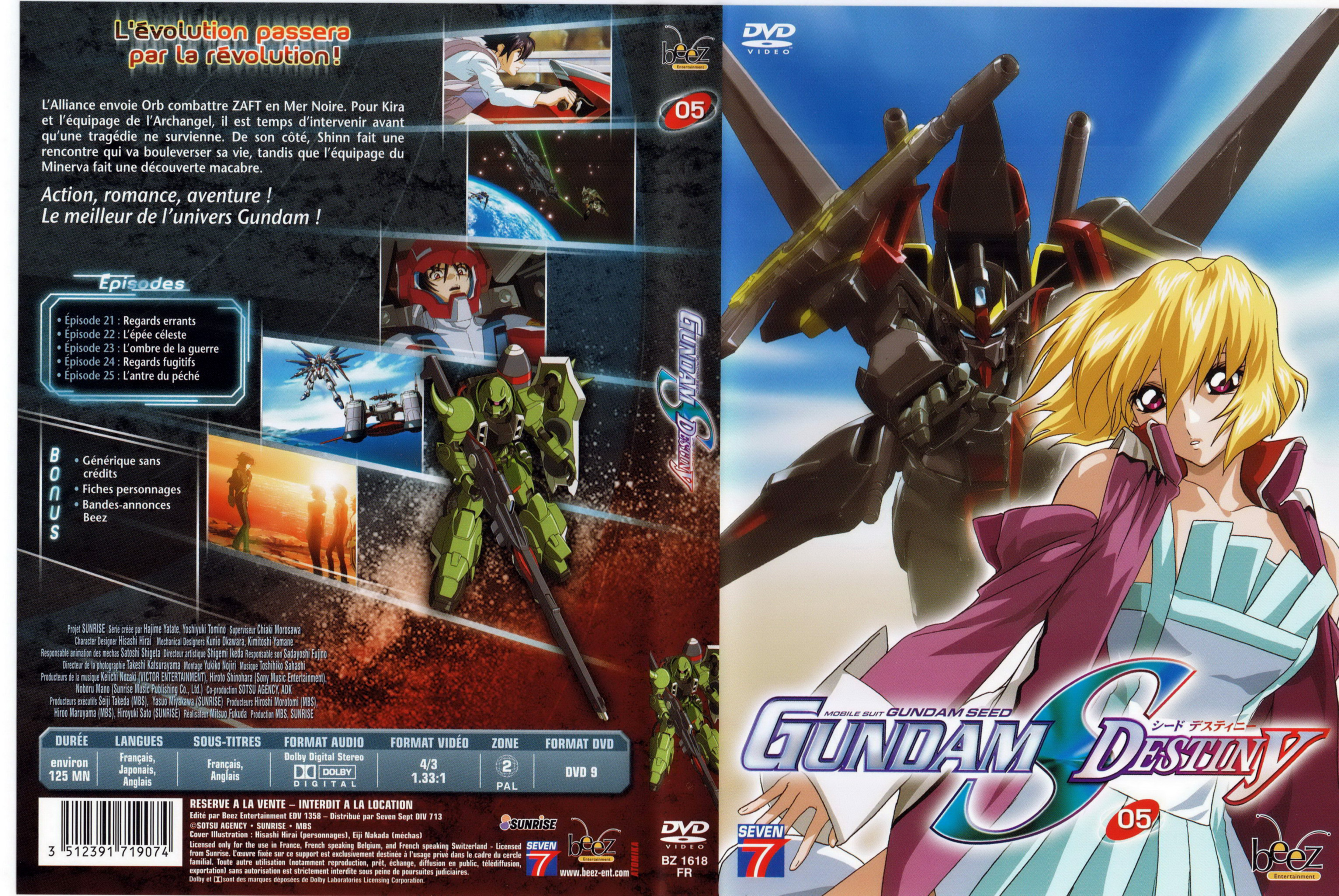 Jaquette DVD Gundam destiny vol 05