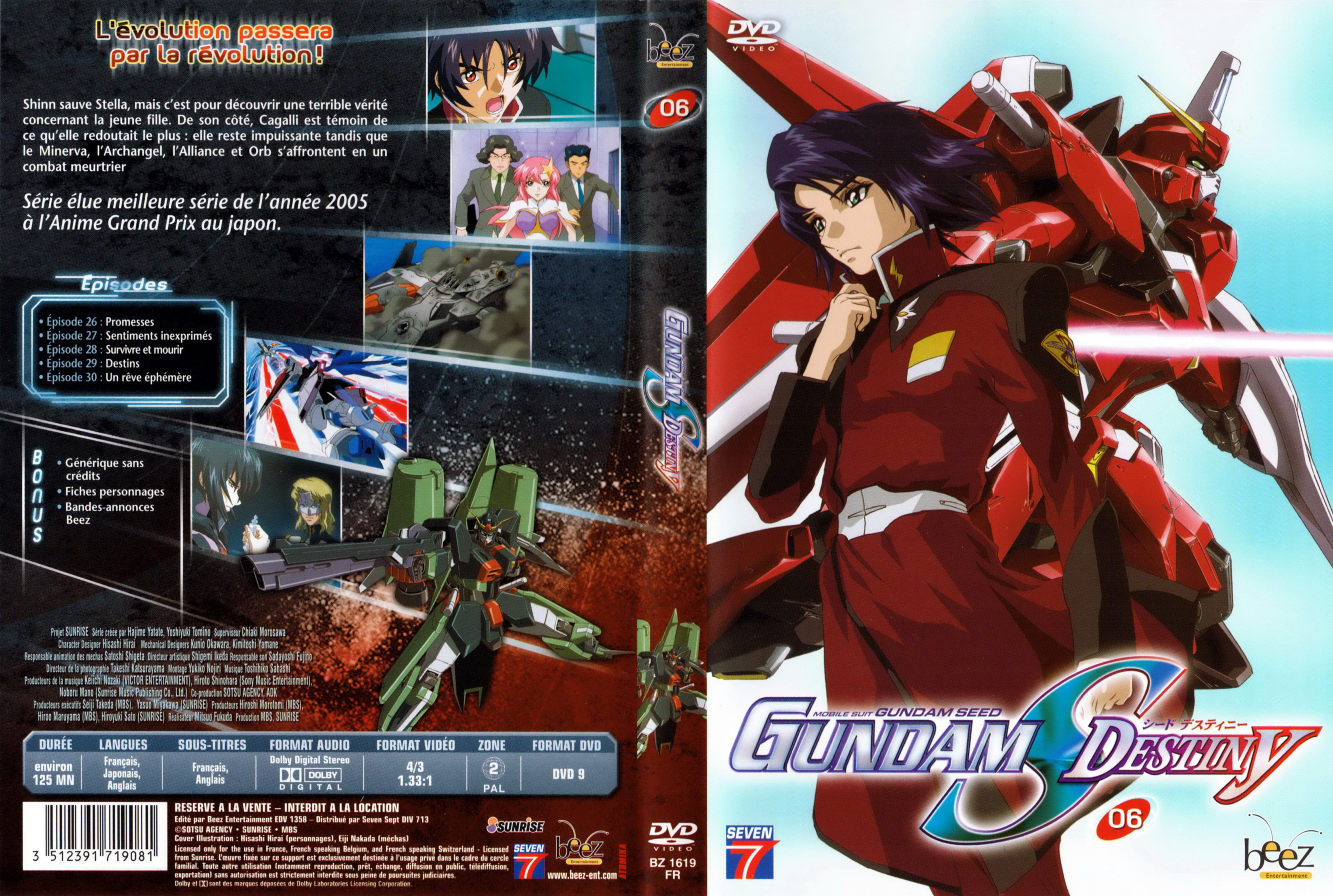 Jaquette DVD Gundam destiny vol 06