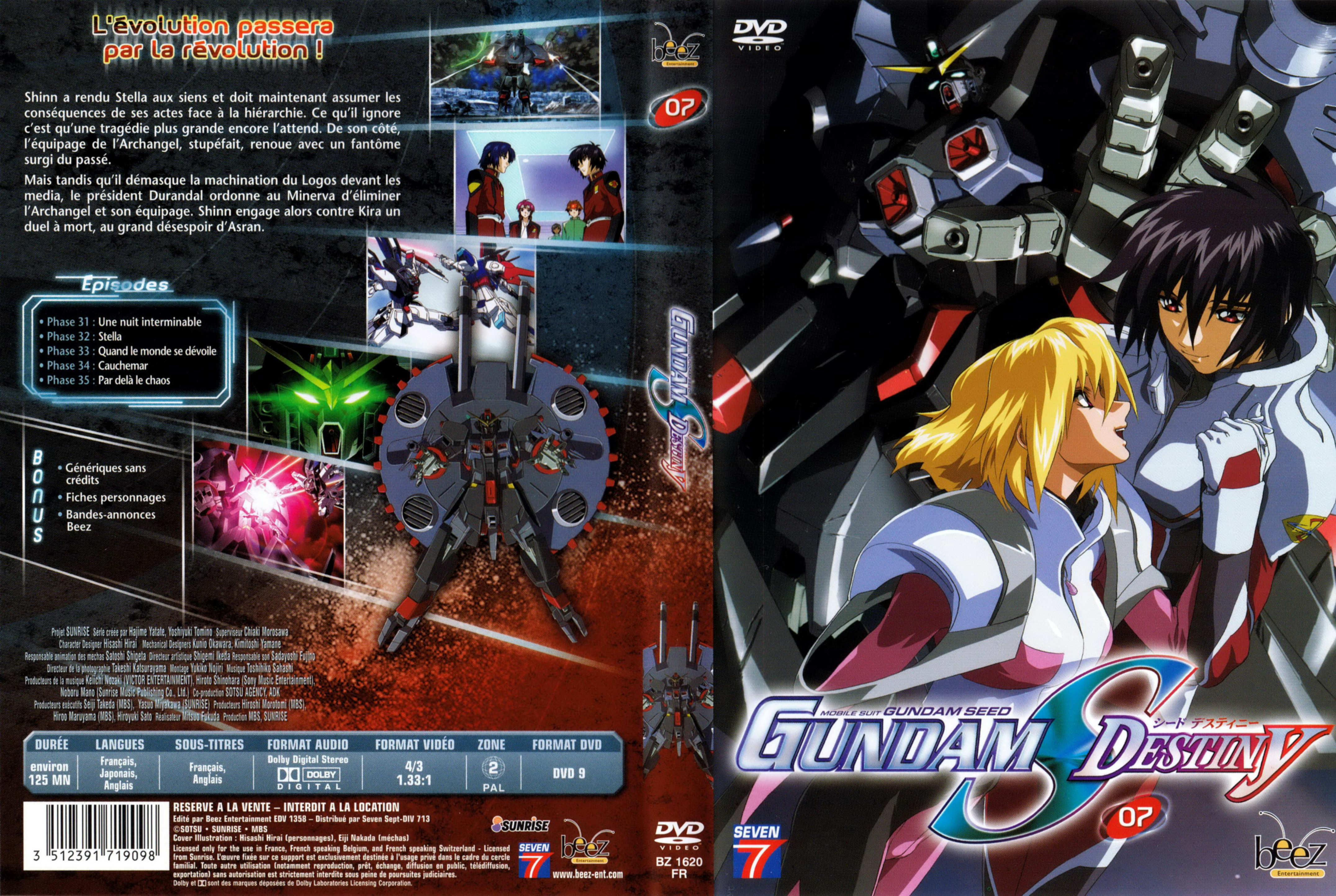 Jaquette DVD Gundam destiny vol 07