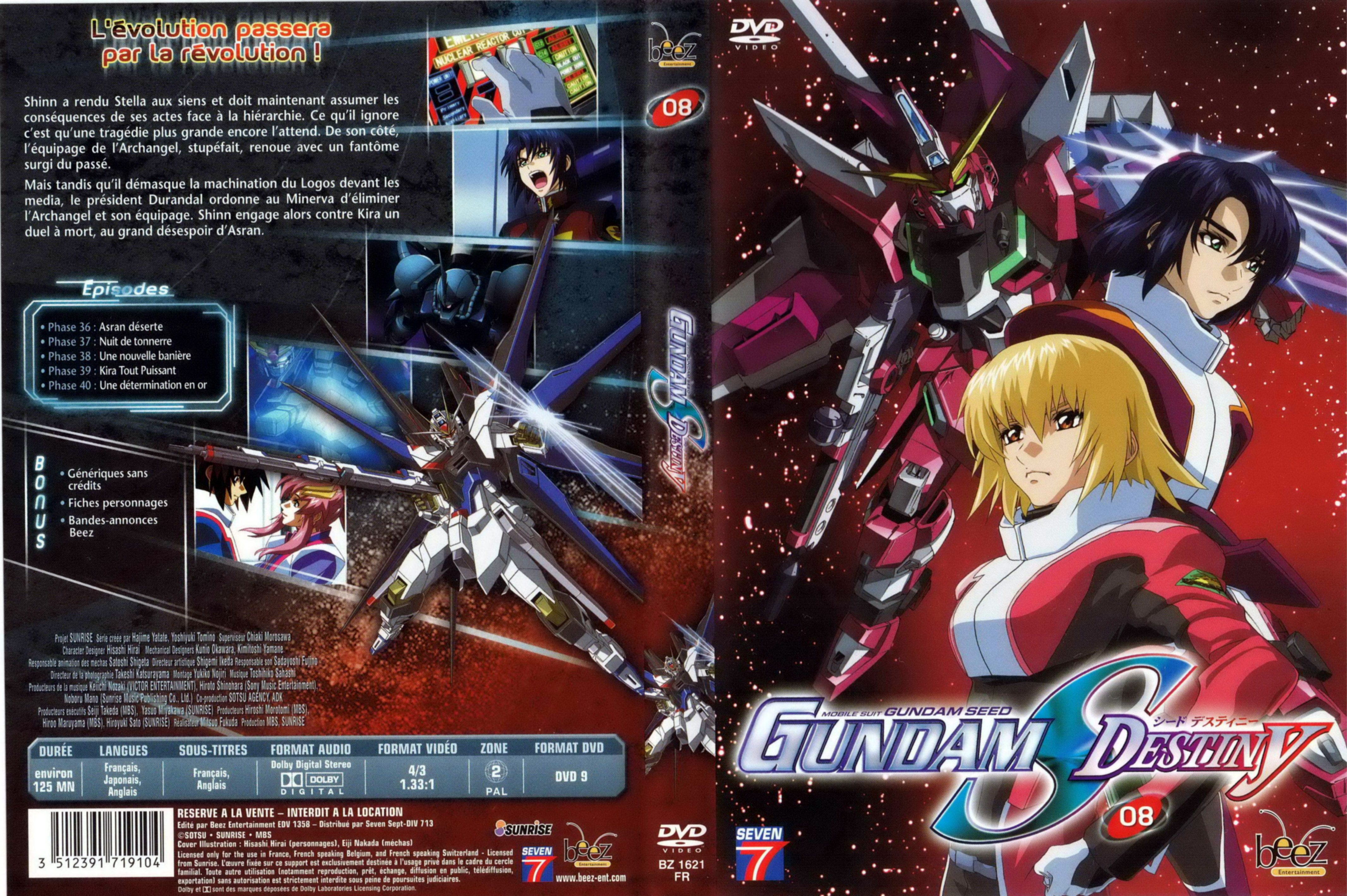 Jaquette DVD Gundam destiny vol 08