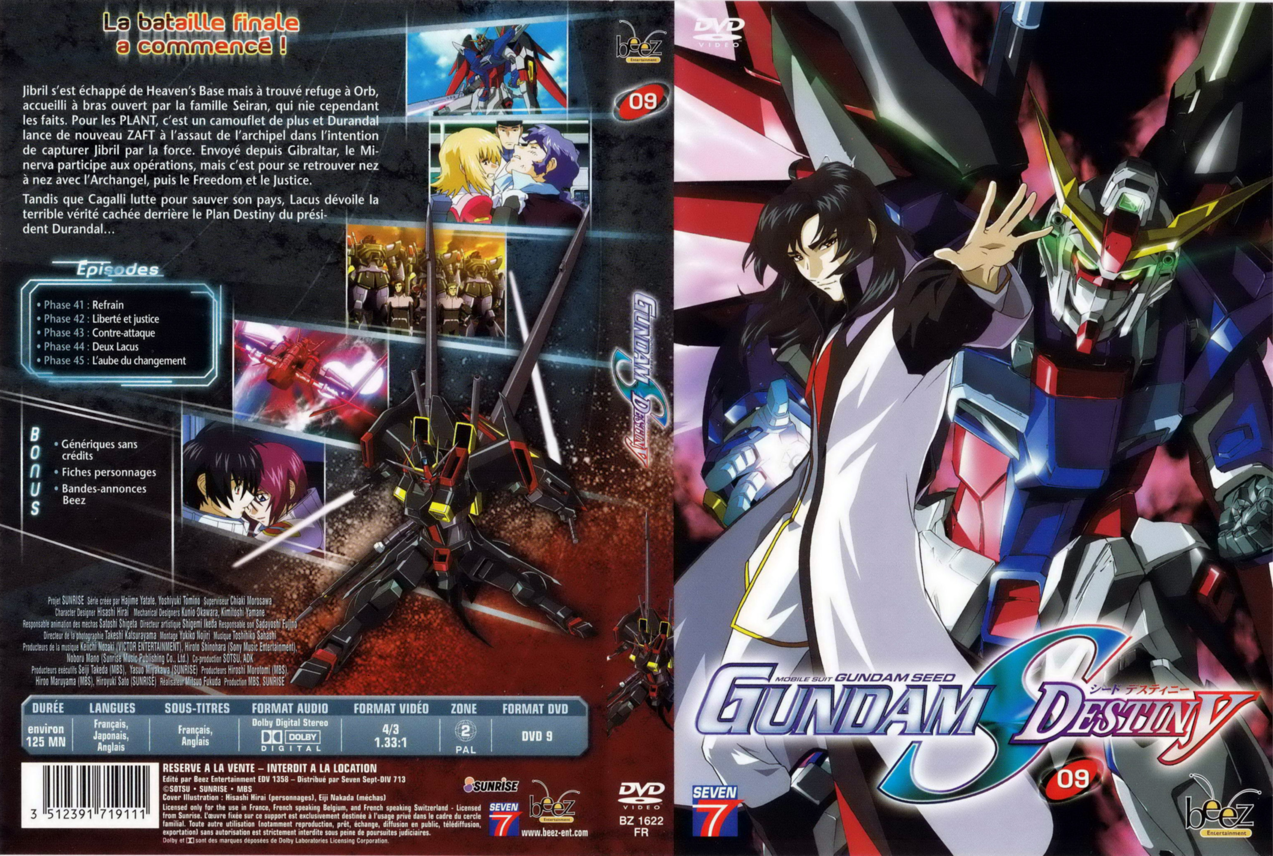 Jaquette DVD Gundam destiny vol 09
