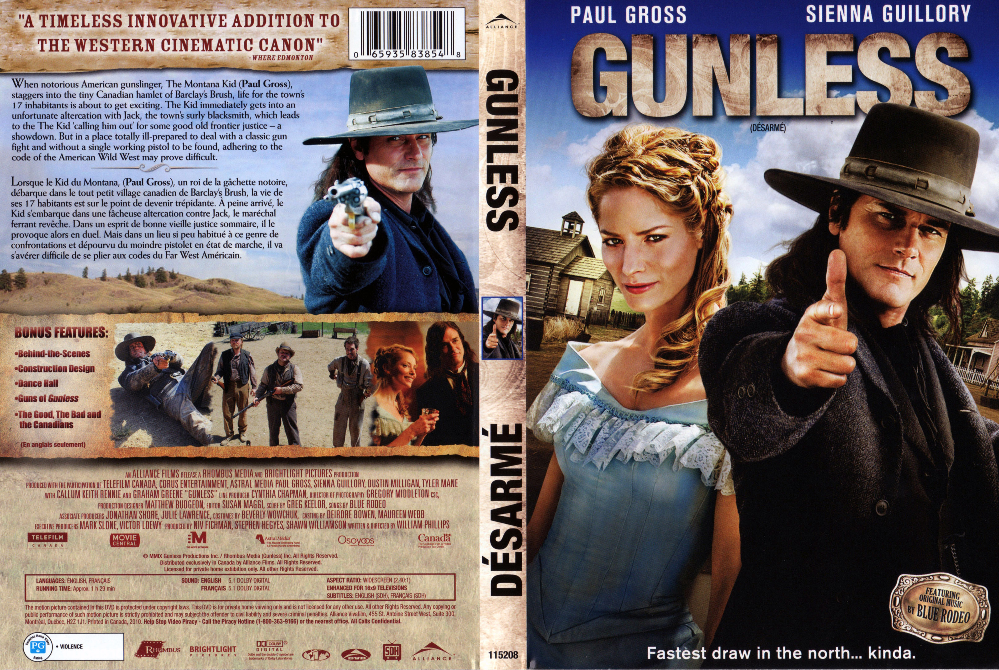 Jaquette DVD Gunless - Dsarm (Canadienne)