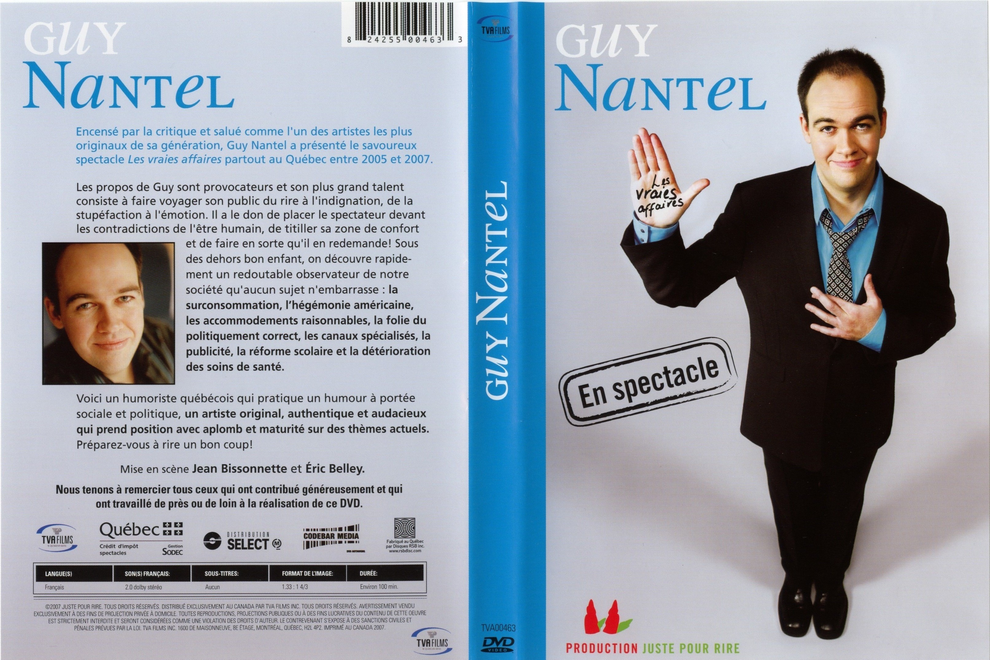 Jaquette DVD Guy Nantel (Canadienne)