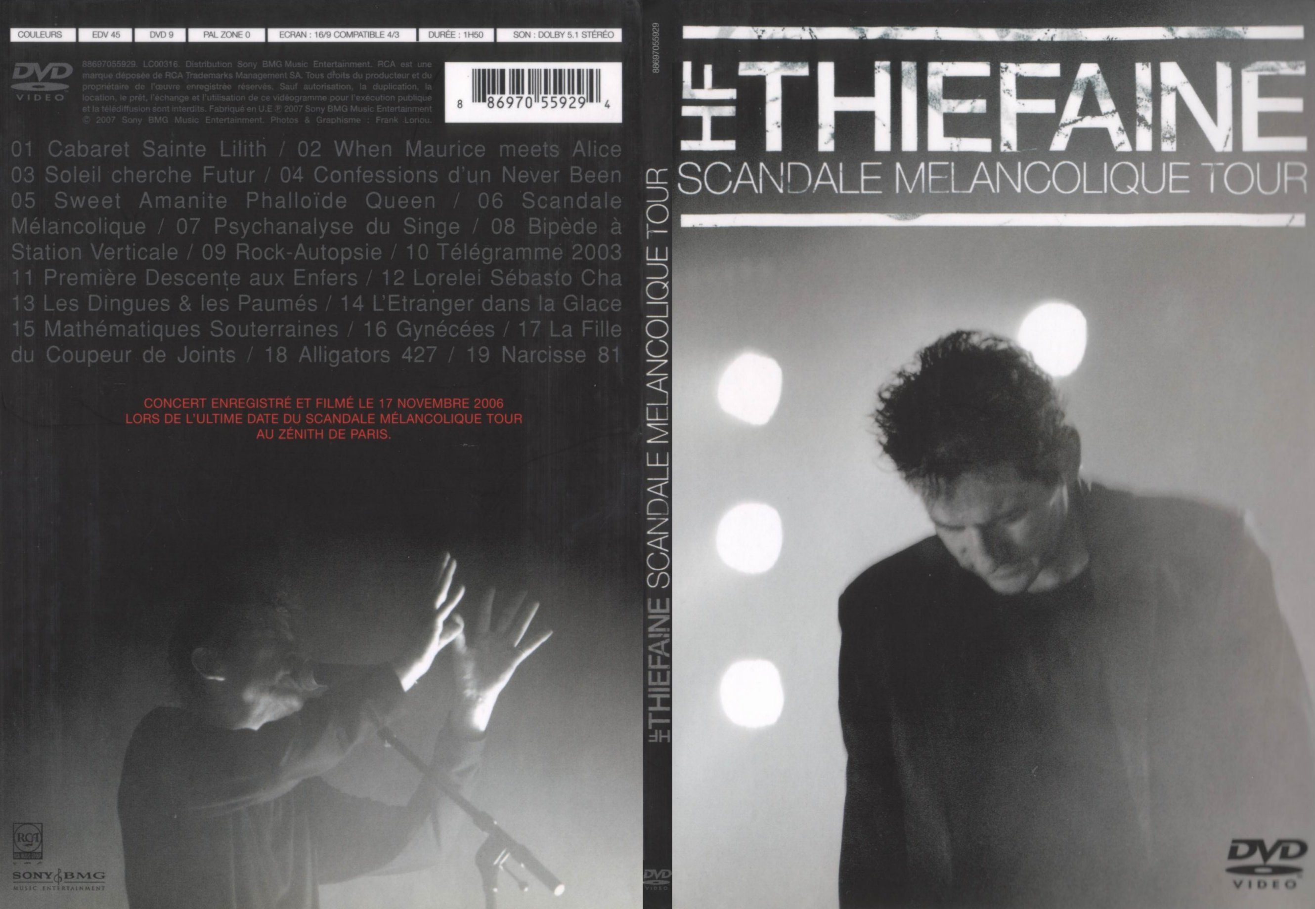 Jaquette DVD HF Thiefaine - Scandale melancolique Tour - SLIM