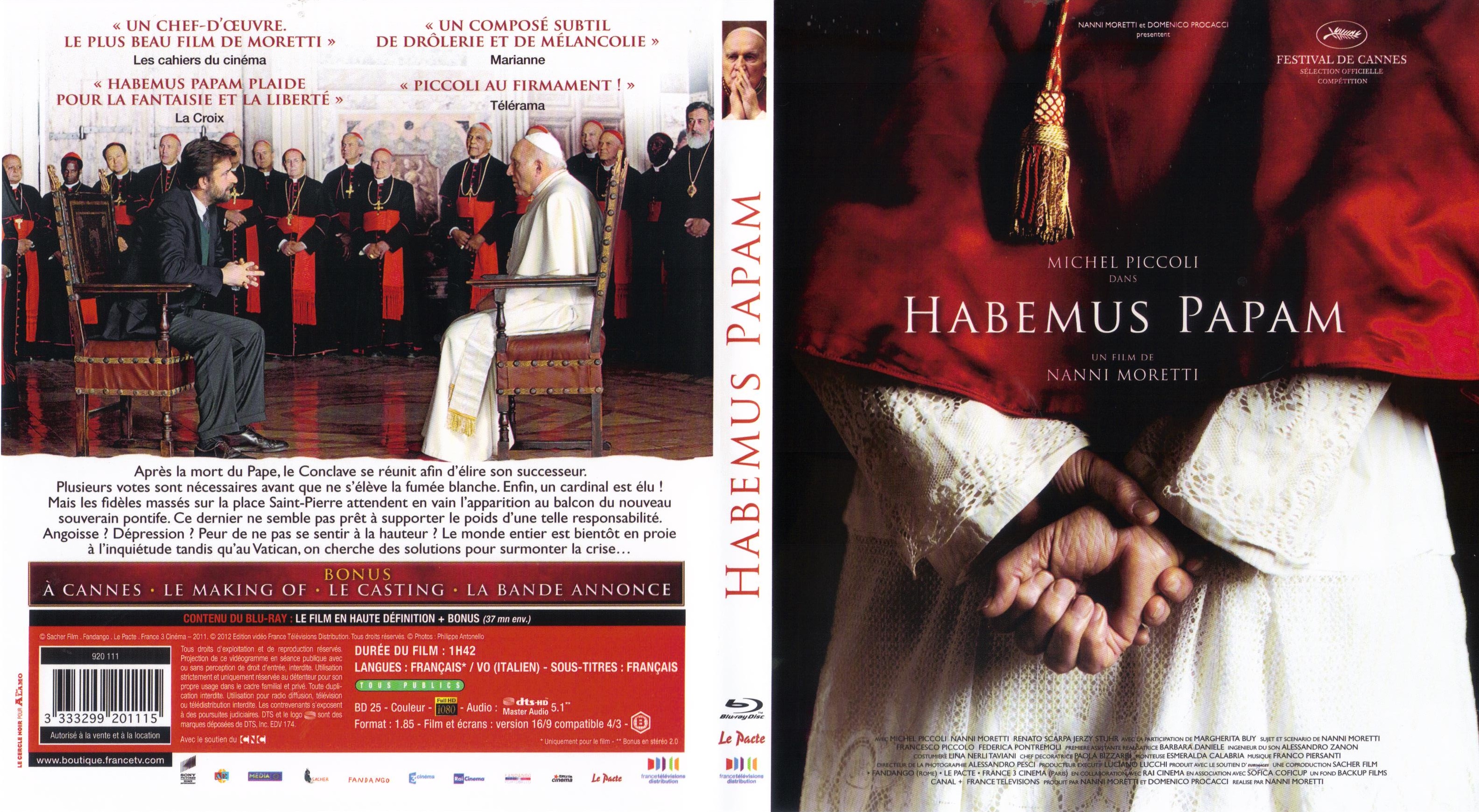 Jaquette DVD Habemus papam (BLU-RAY)