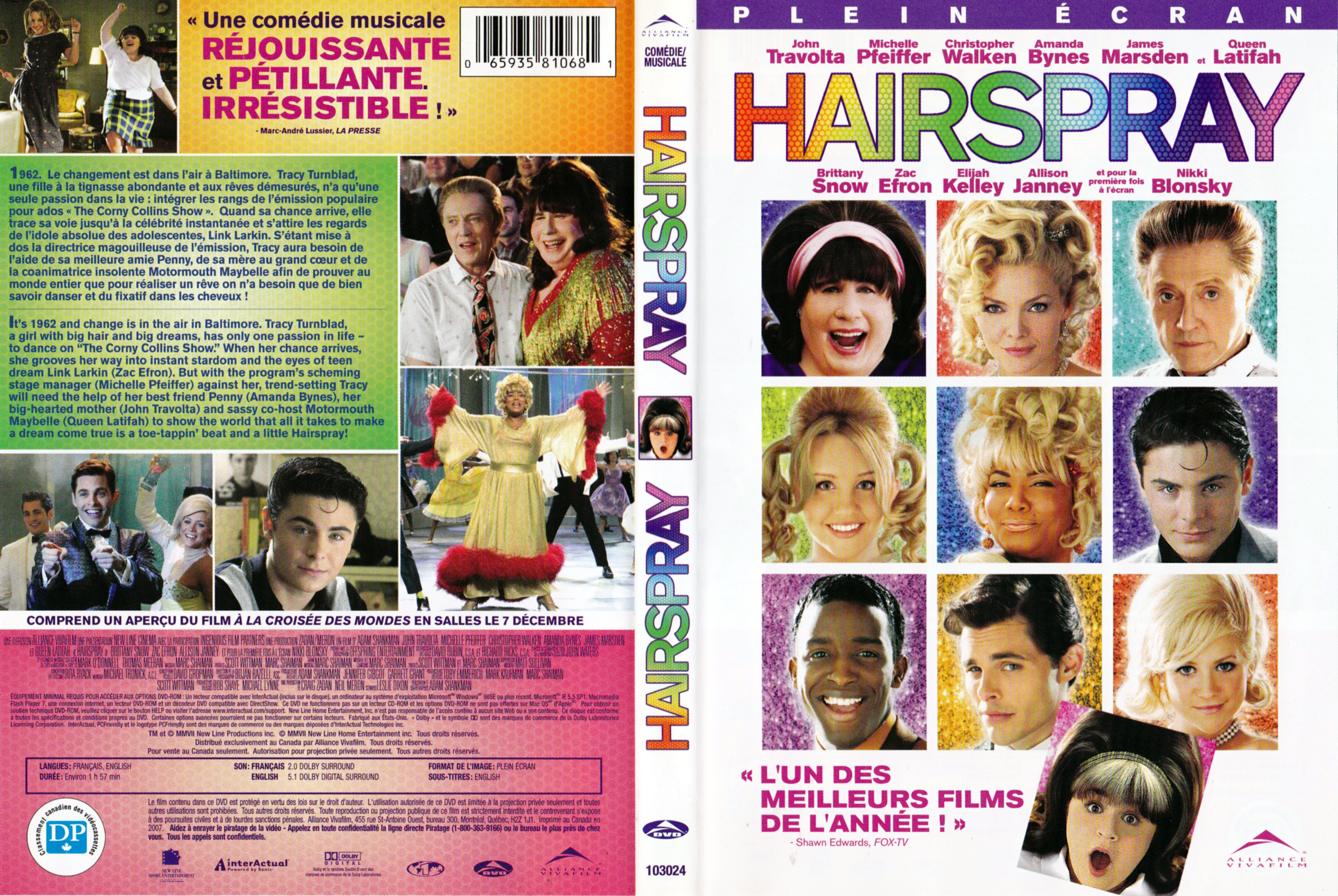 Jaquette DVD Hairspray (Canadienne)