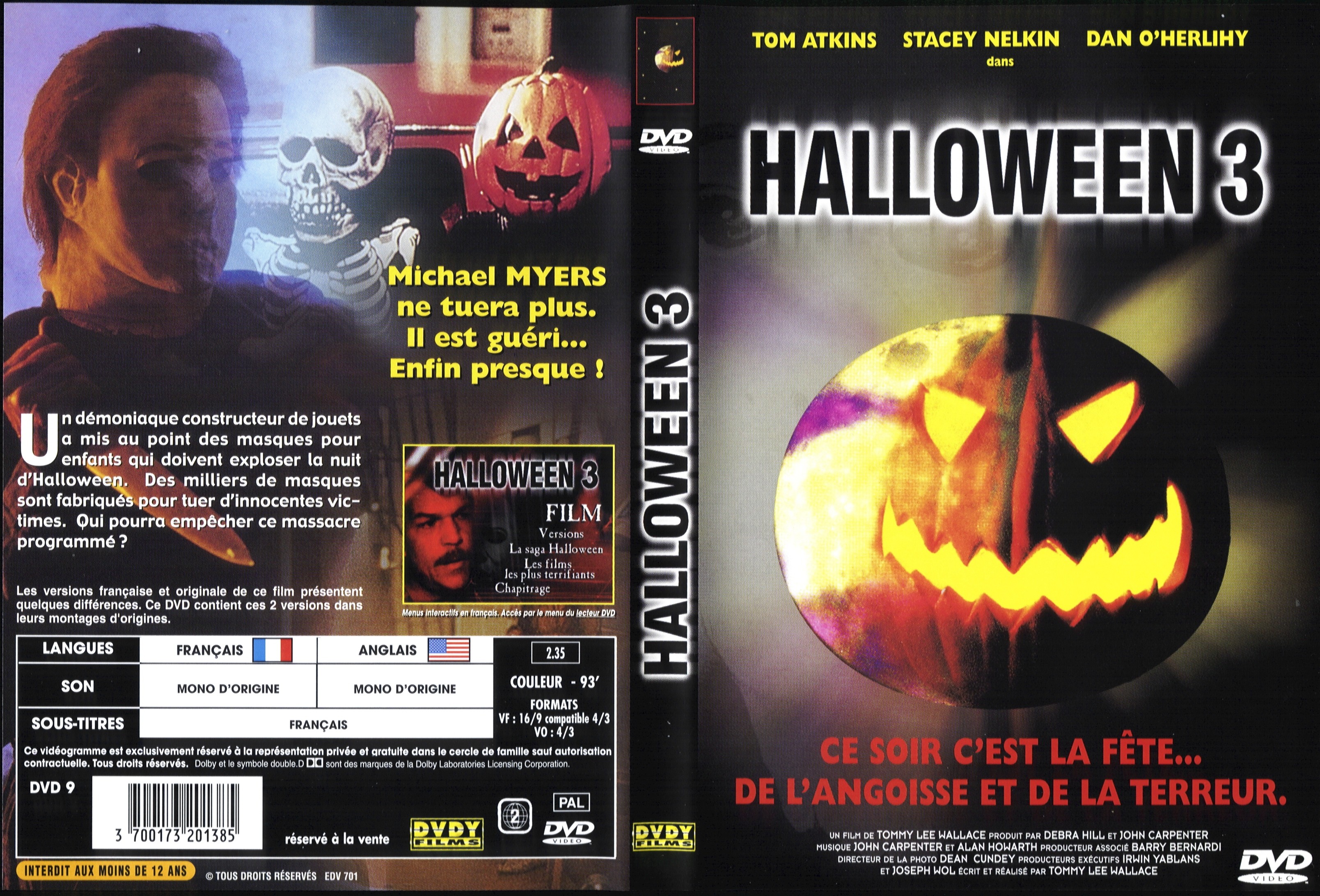 Jaquette DVD Halloween 3 v2