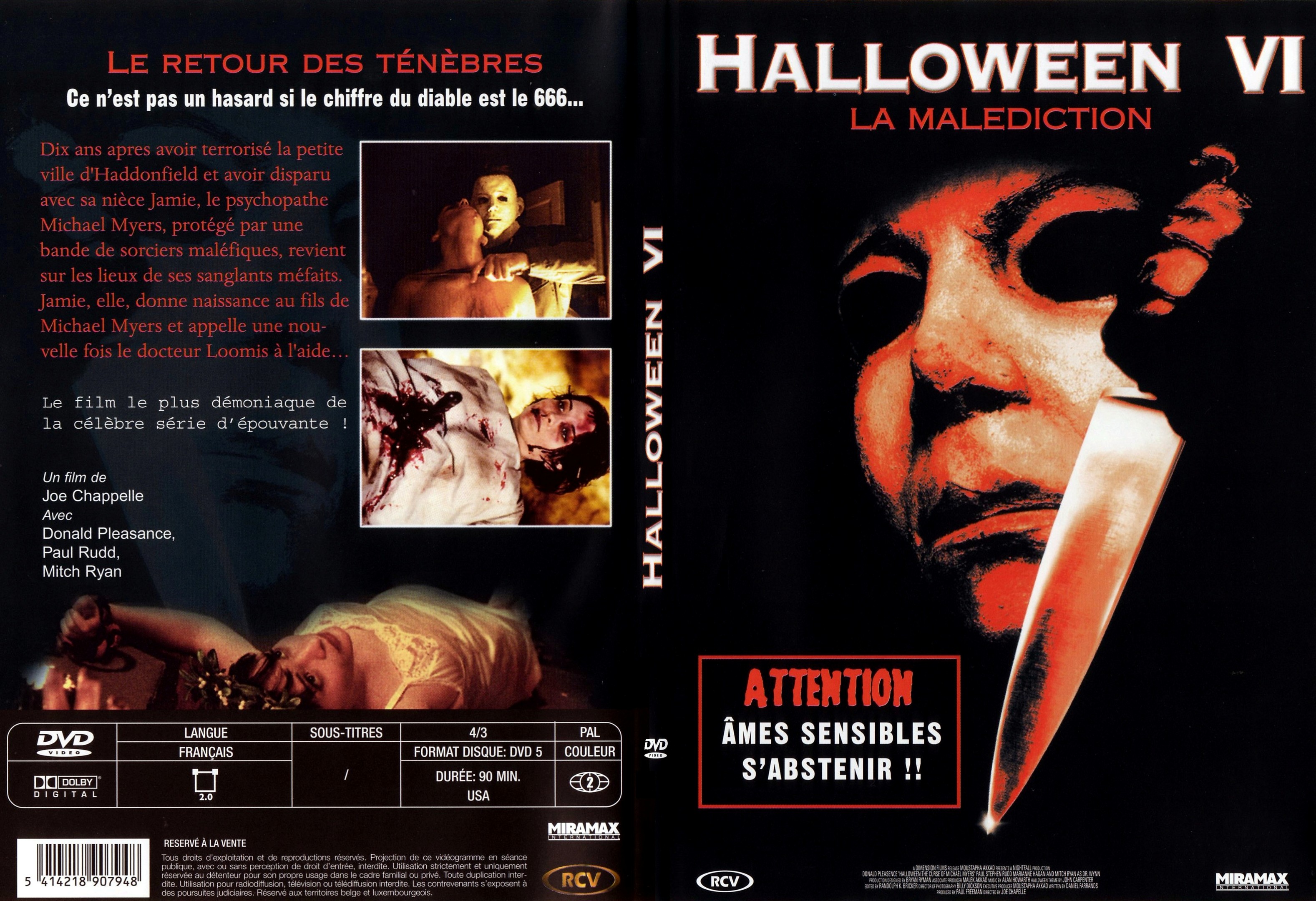 Jaquette DVD Halloween 6 - SLIM