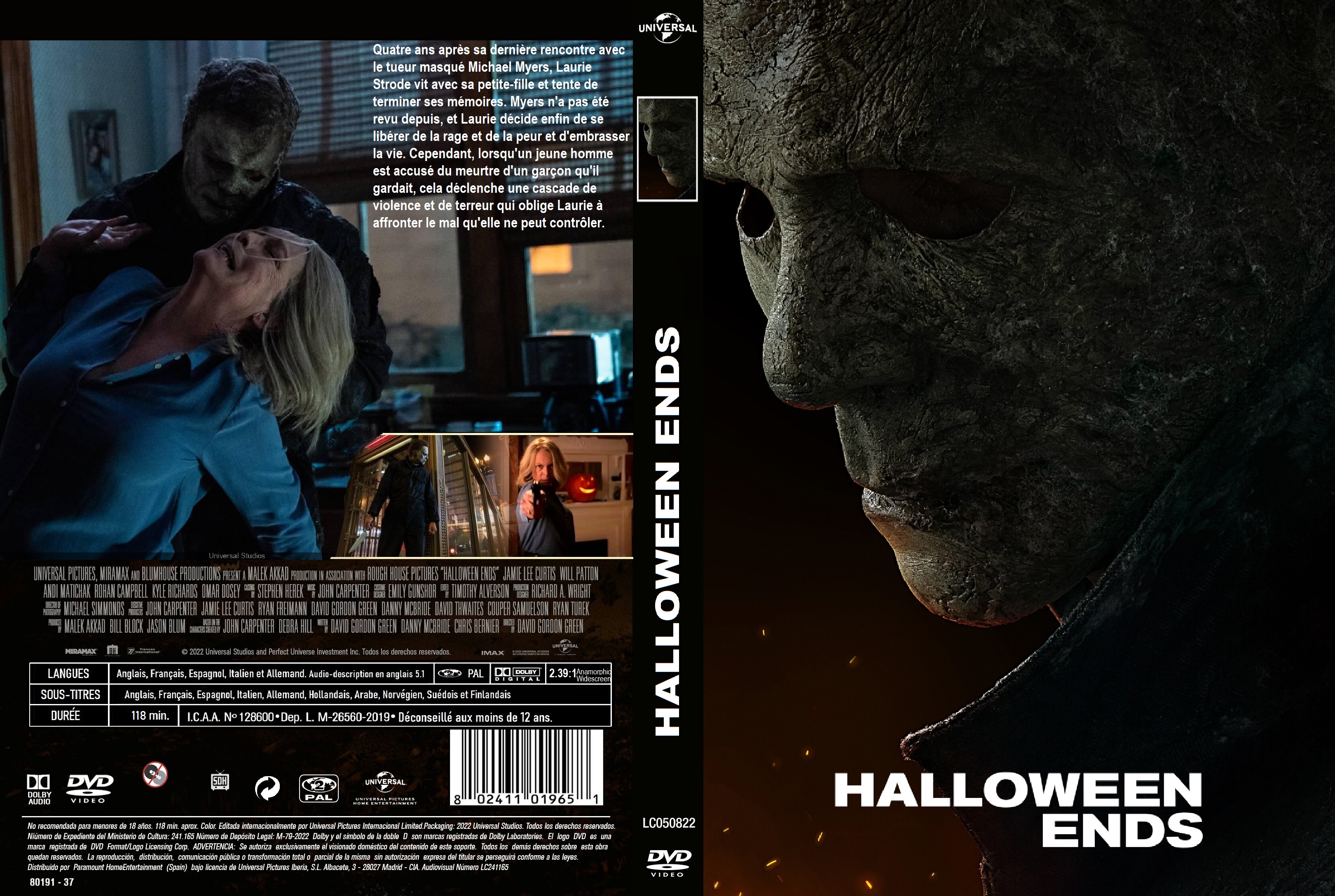 Jaquette DVD Halloween Ends custom v2