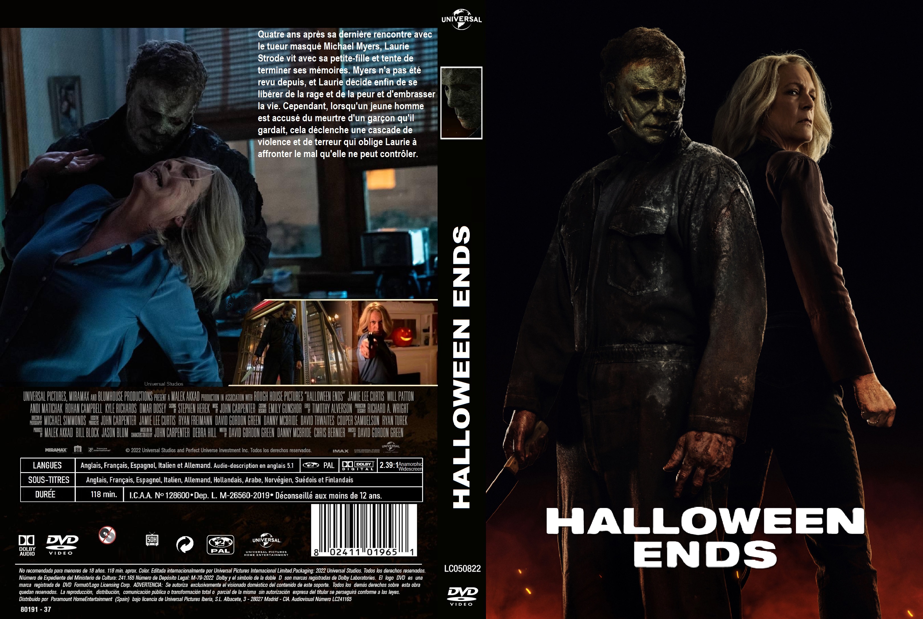 Jaquette DVD Halloween Ends custom v3