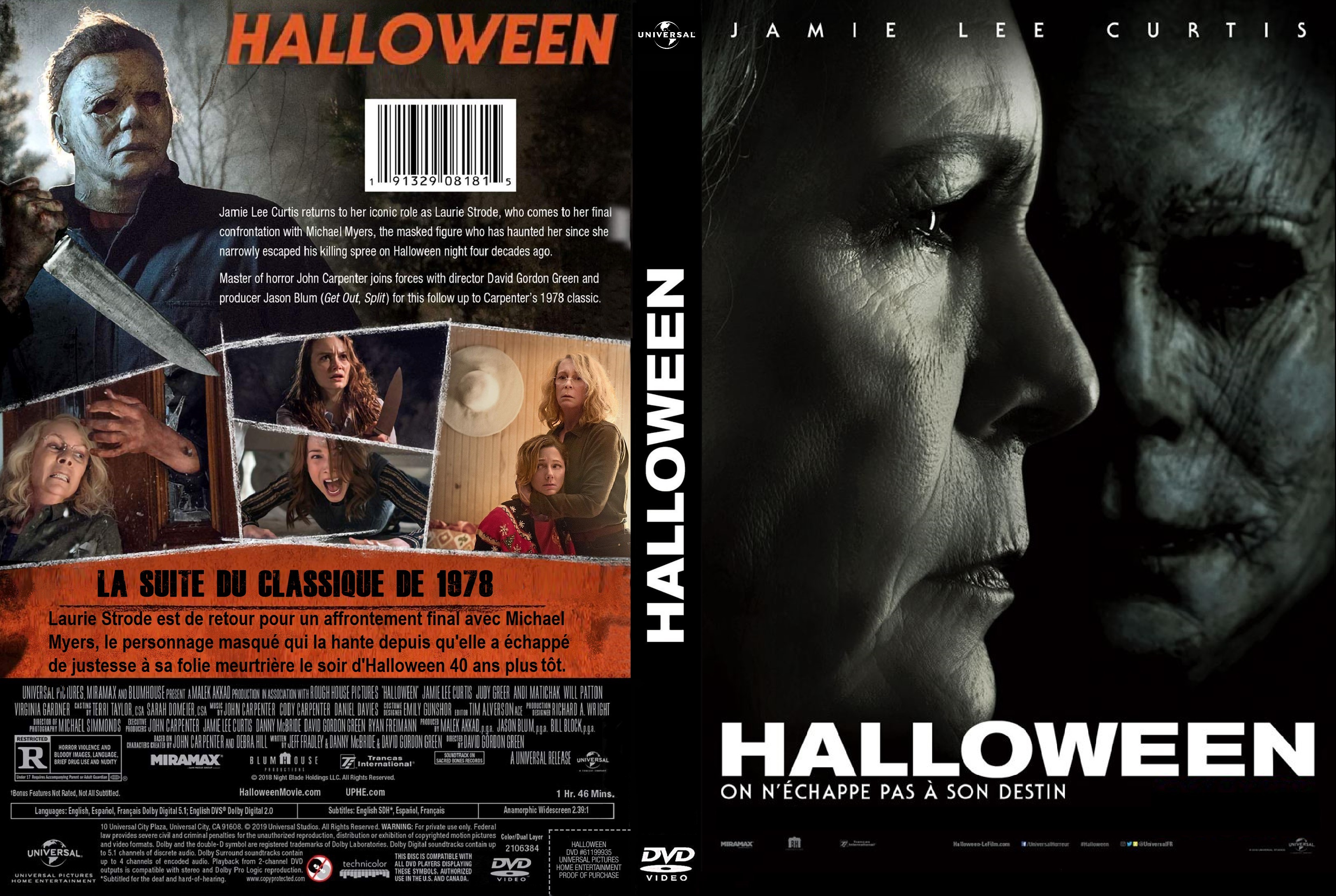 Jaquette DVD Halloween (2018) custom