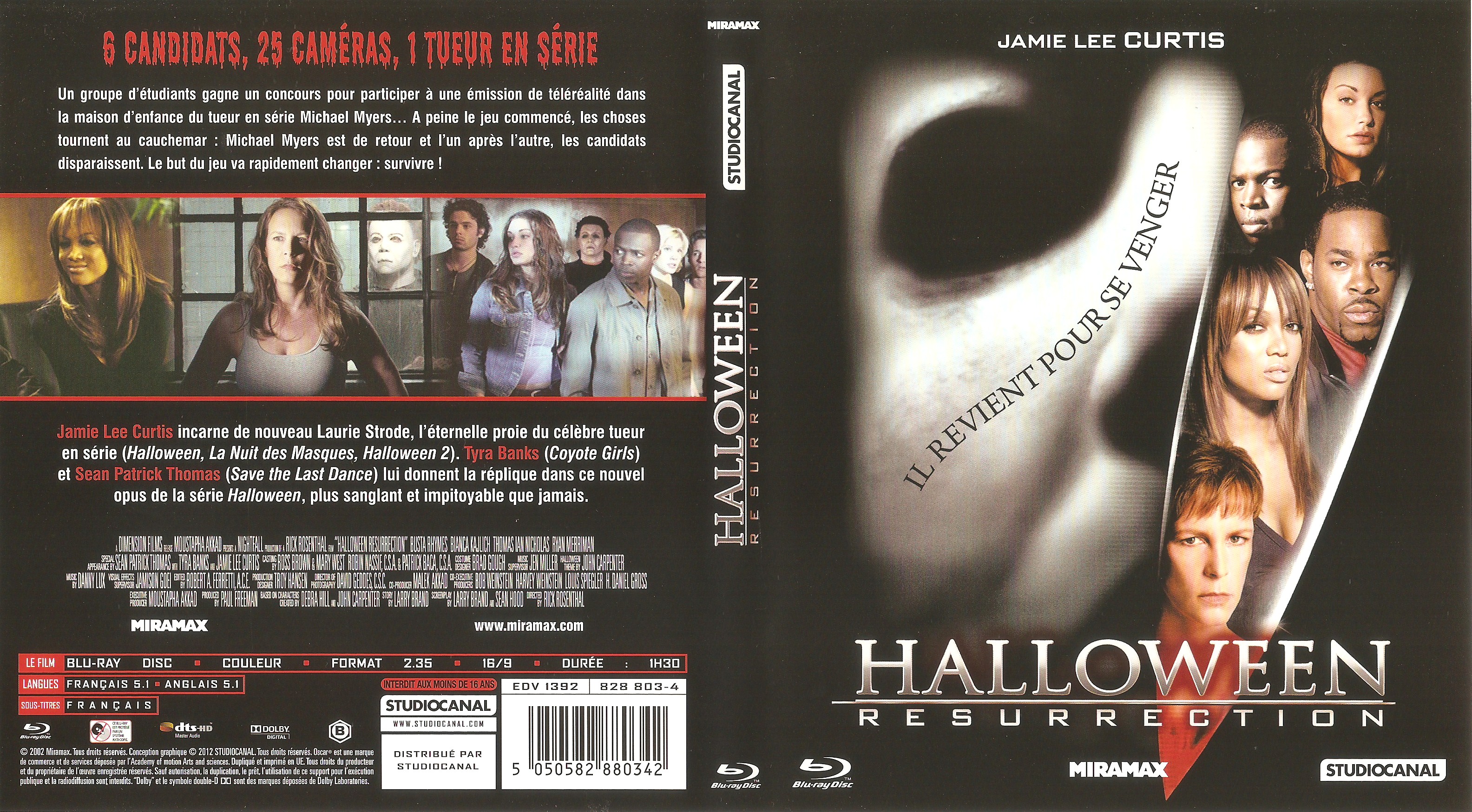 Jaquette DVD Halloween resurrection (BLU-RAY)