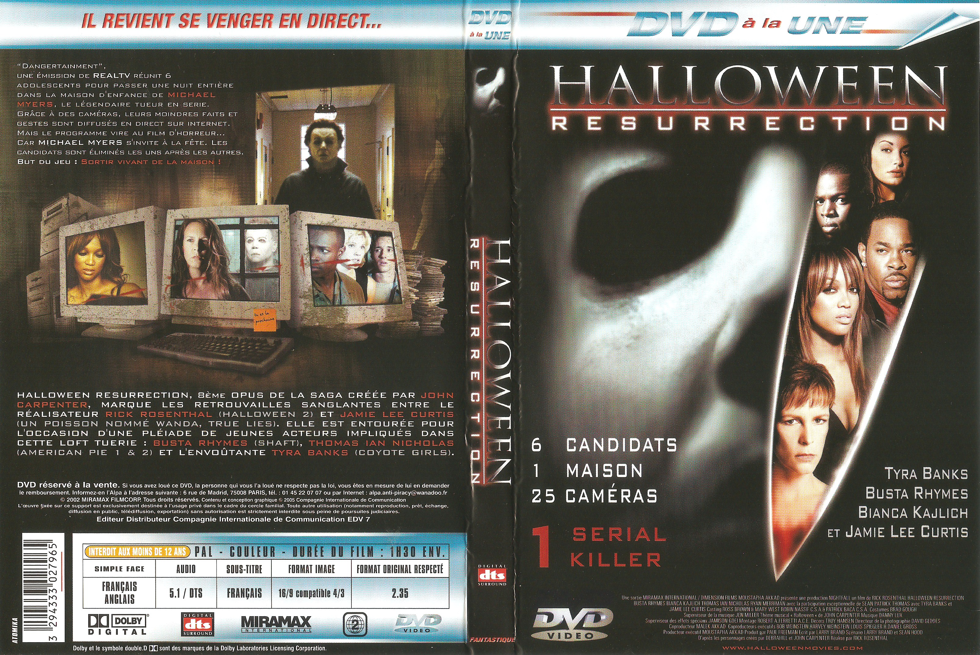 Jaquette DVD Halloween resurrection v3