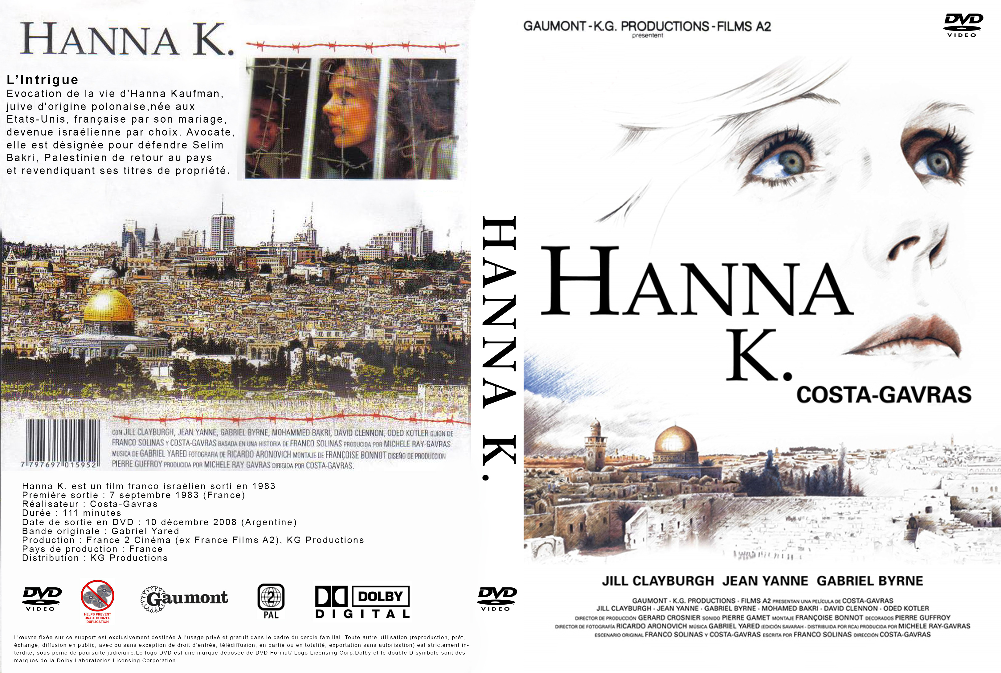 Jaquette DVD Hanna K custom