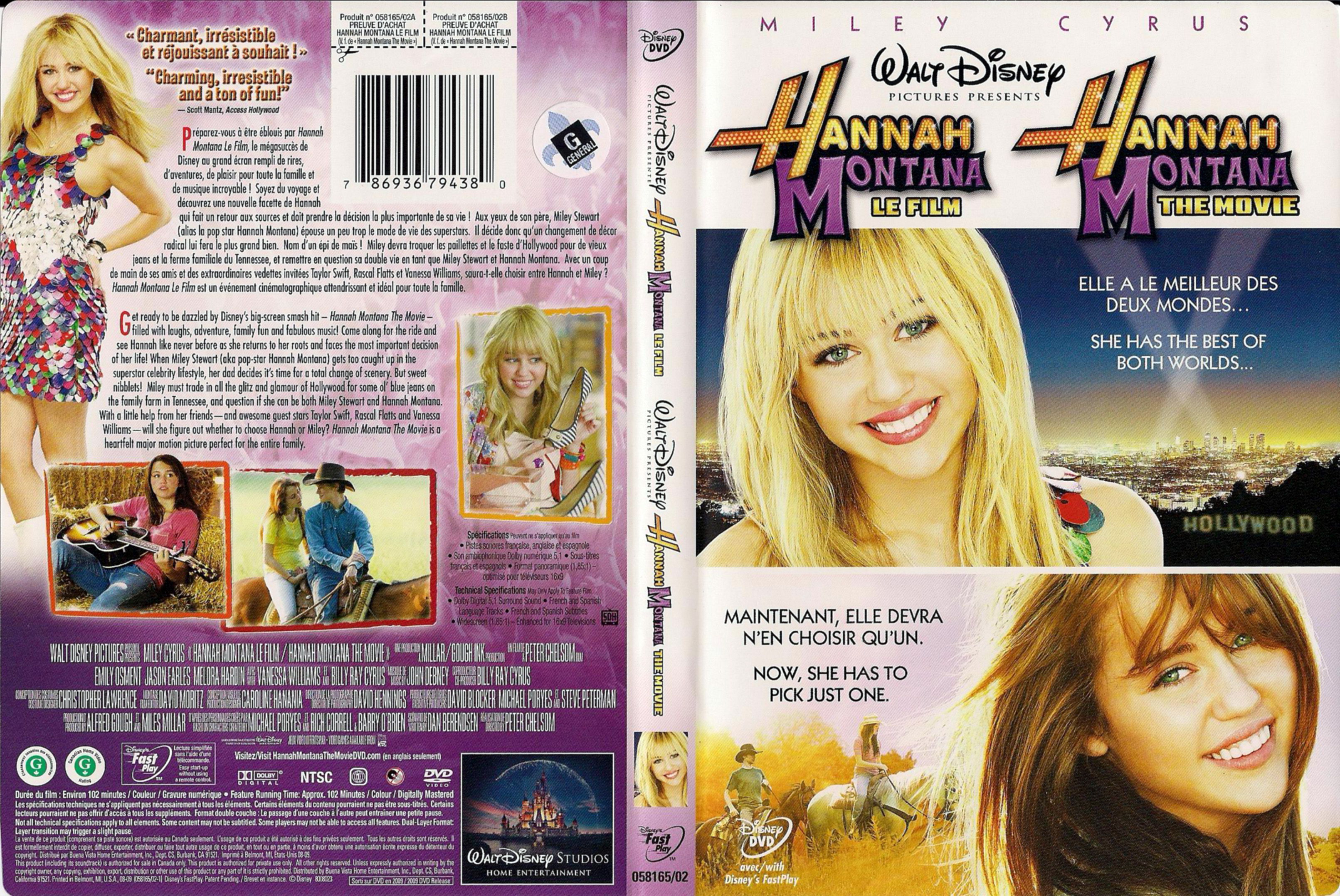 Jaquette DVD Hannah Montana Le film (Canadienne)