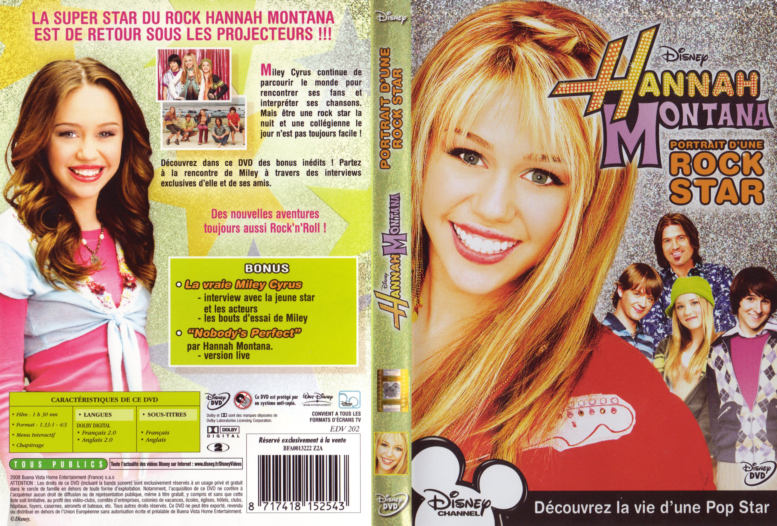 Jaquette DVD Hannah Montana Portrait d