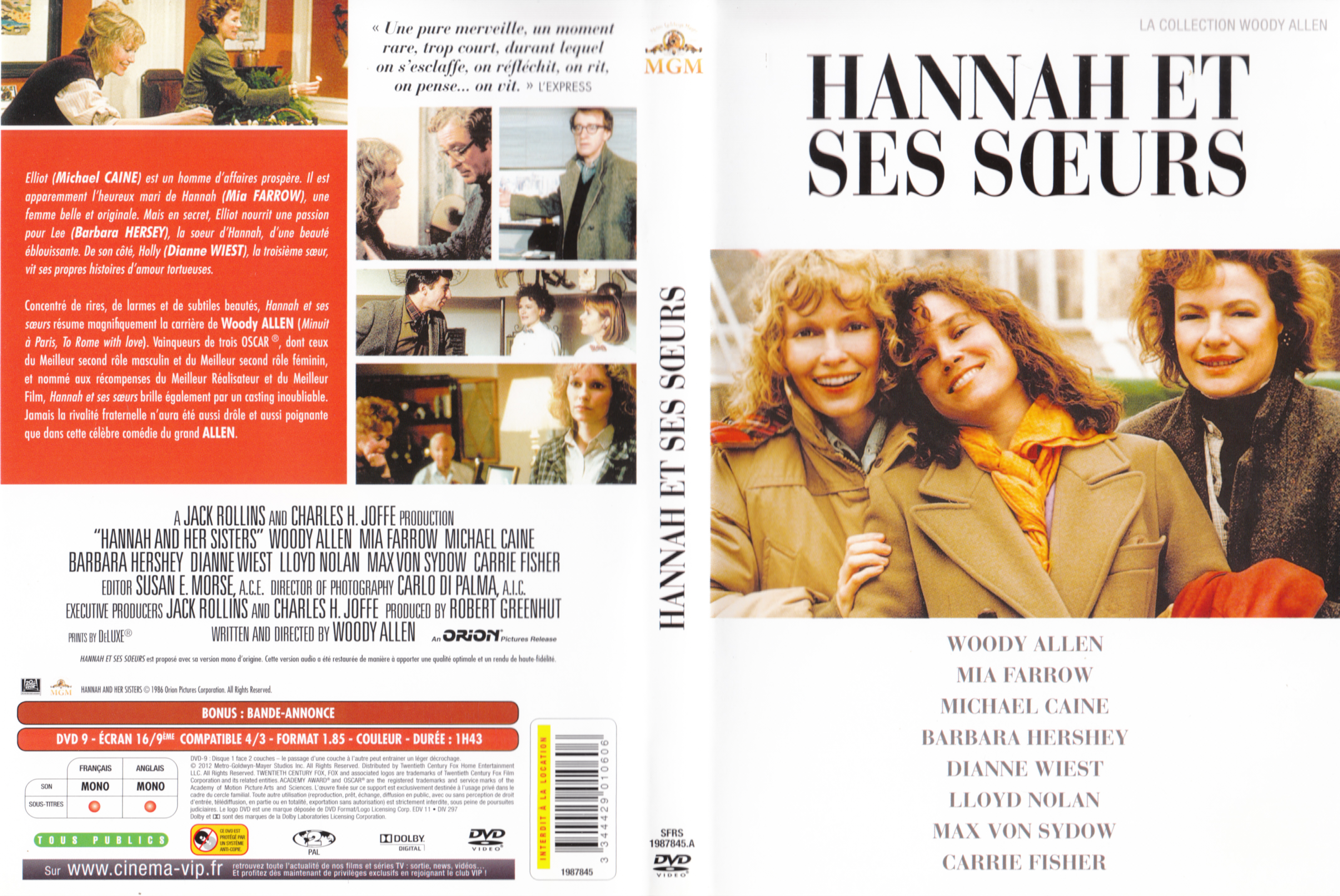 Jaquette DVD Hannah et ses soeurs