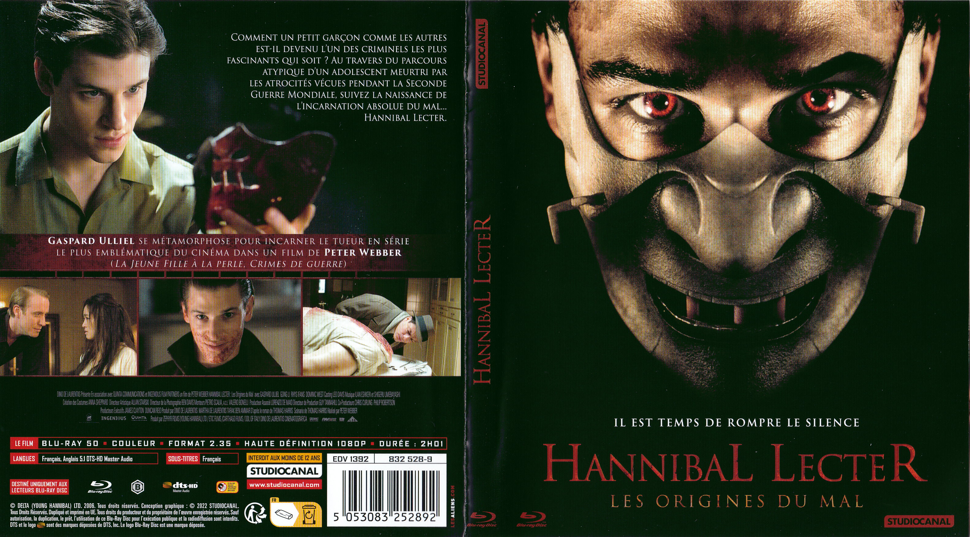 Jaquette DVD Hannibal Lecter - Les origines du mal (BLU-RAY)