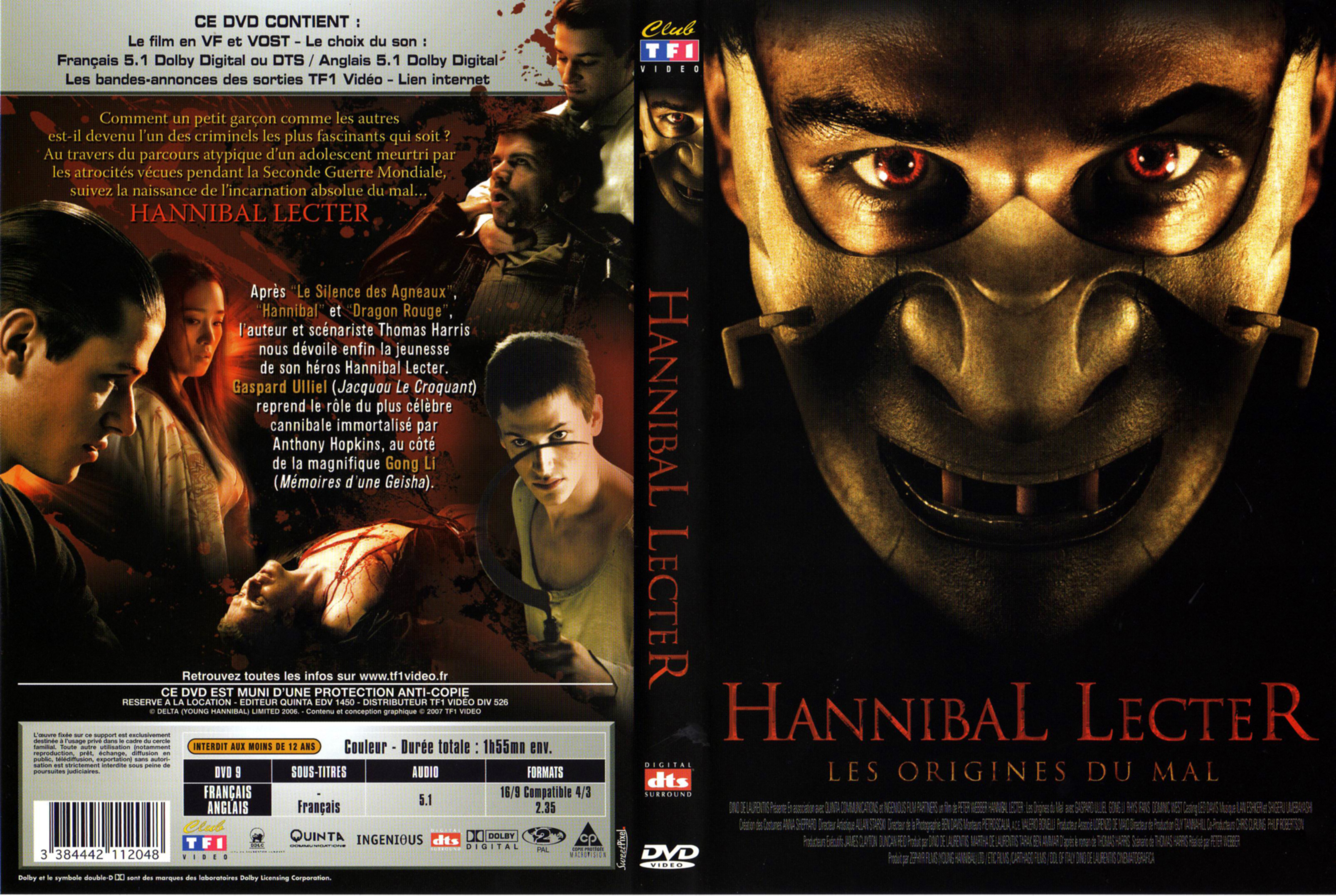 Jaquette DVD Hannibal Lecter les origines du mal
