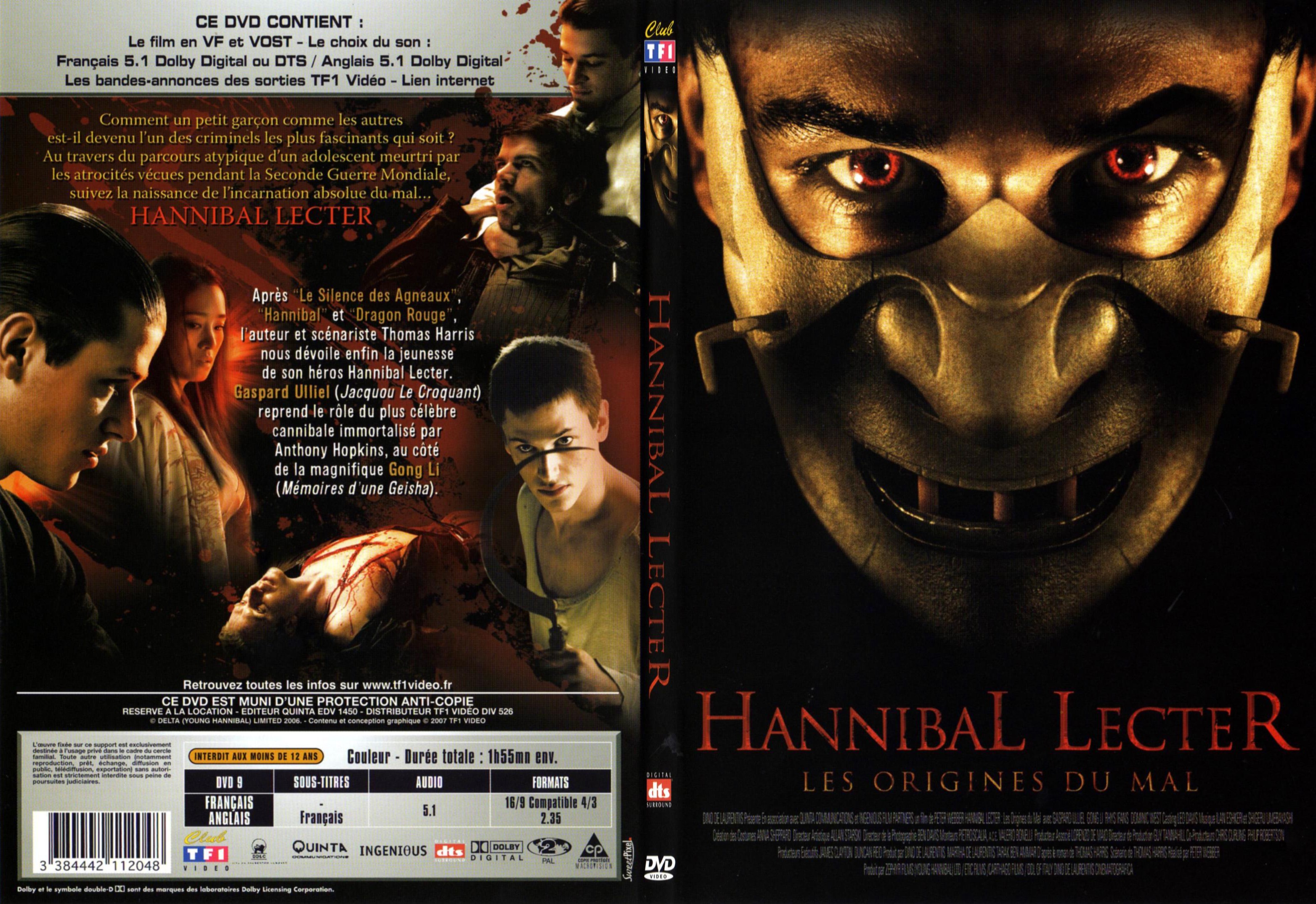 Jaquette DVD Hannibal Lecter les origines du mal - SLIM
