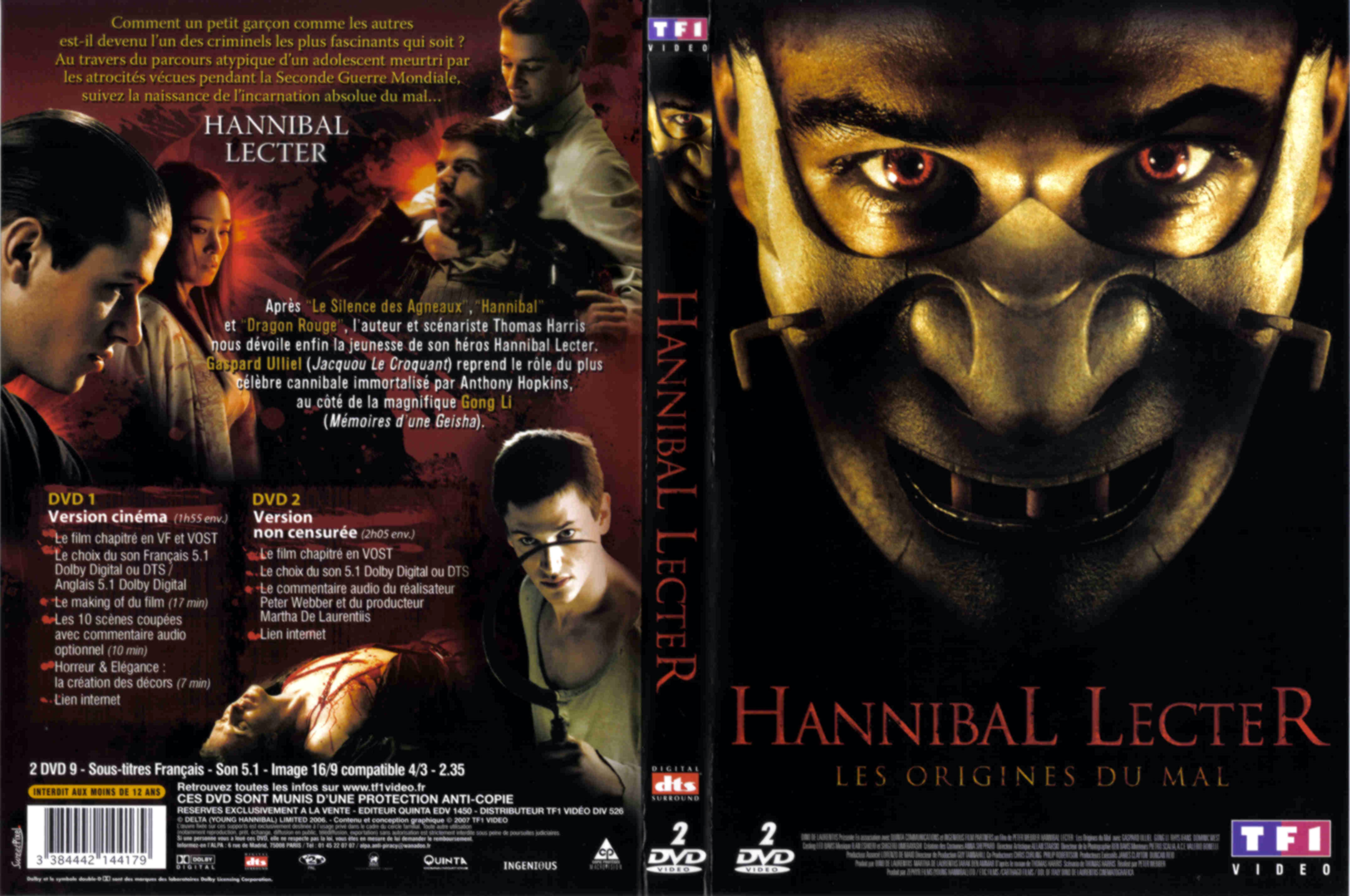 Jaquette DVD Hannibal Lecter les origines du mal v2