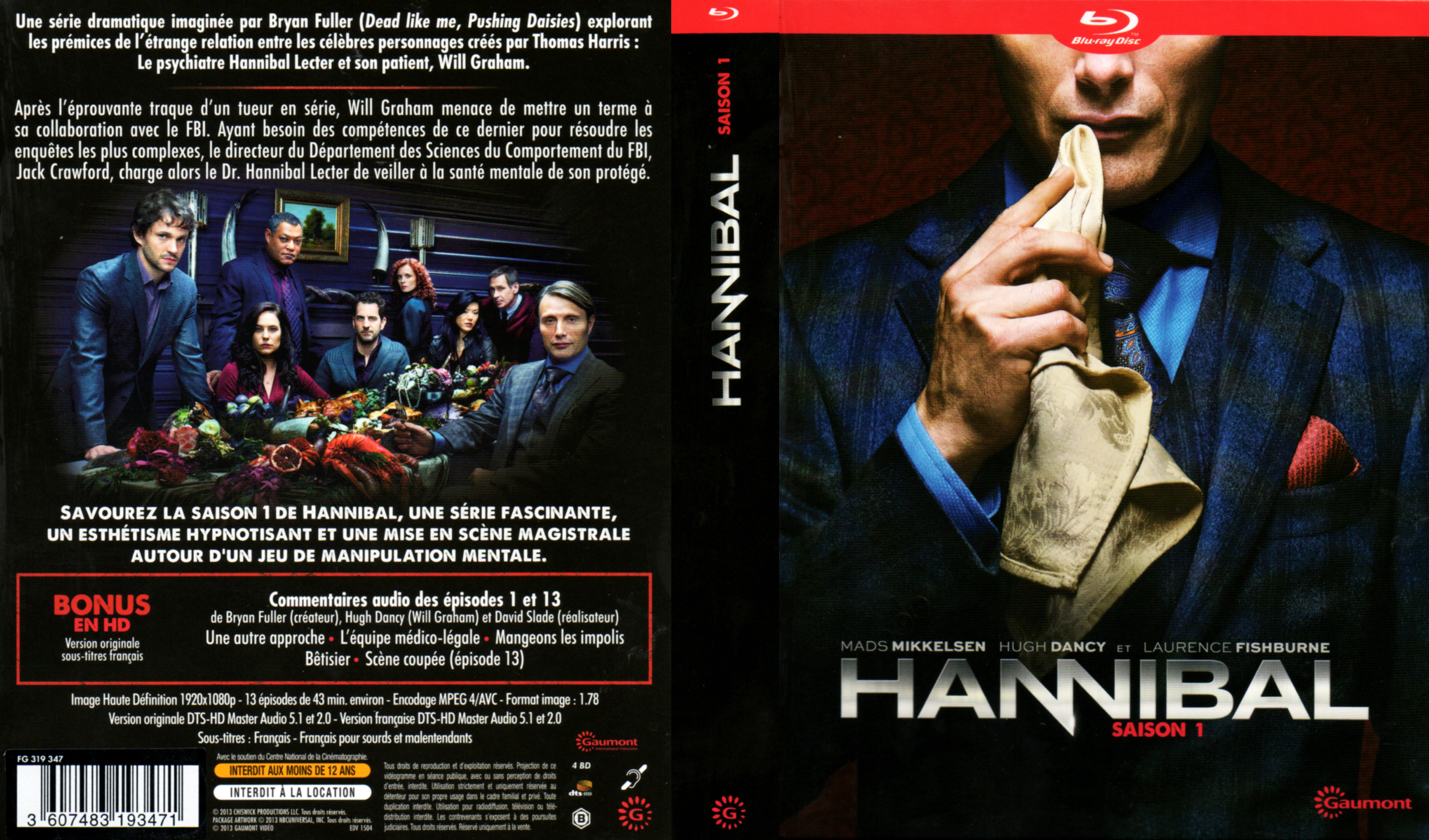 Jaquette DVD Hannibal Saison 1 COFFRET (BLU-RAY)