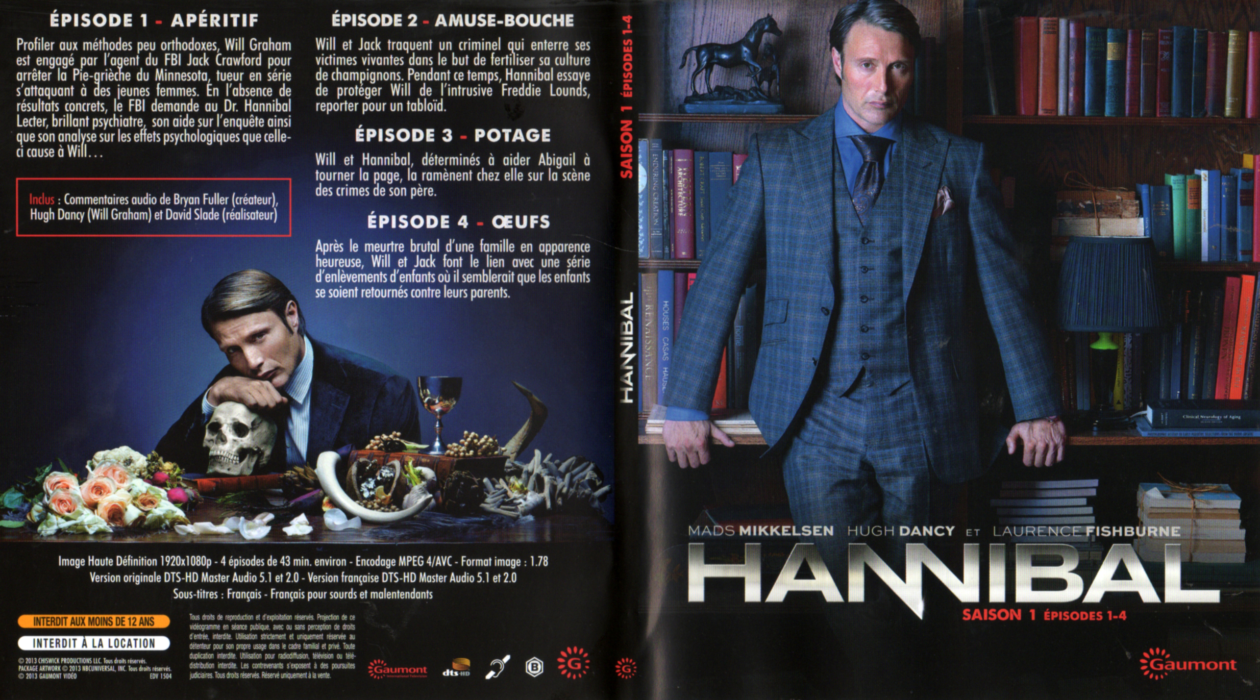 Jaquette DVD Hannibal Saison 1 Ep 1-4 (BLU-RAY)