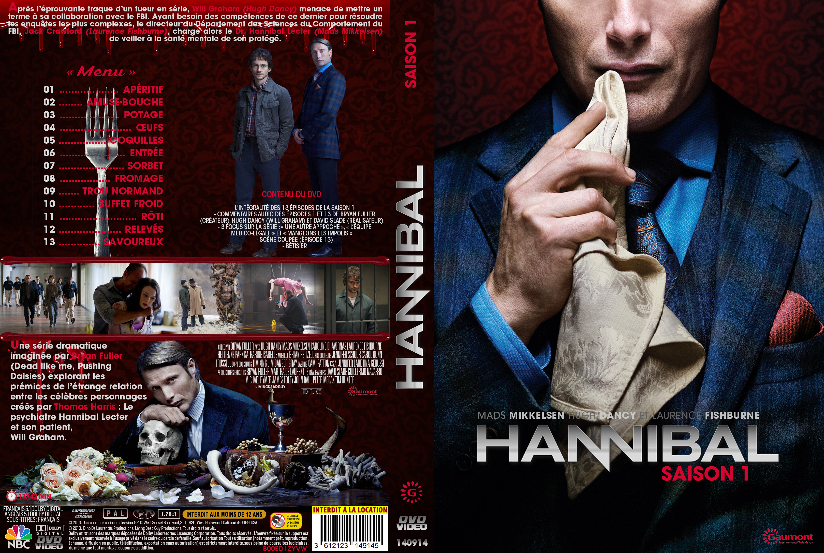 Jaquette DVD Hannibal Saison 1 custom v2
