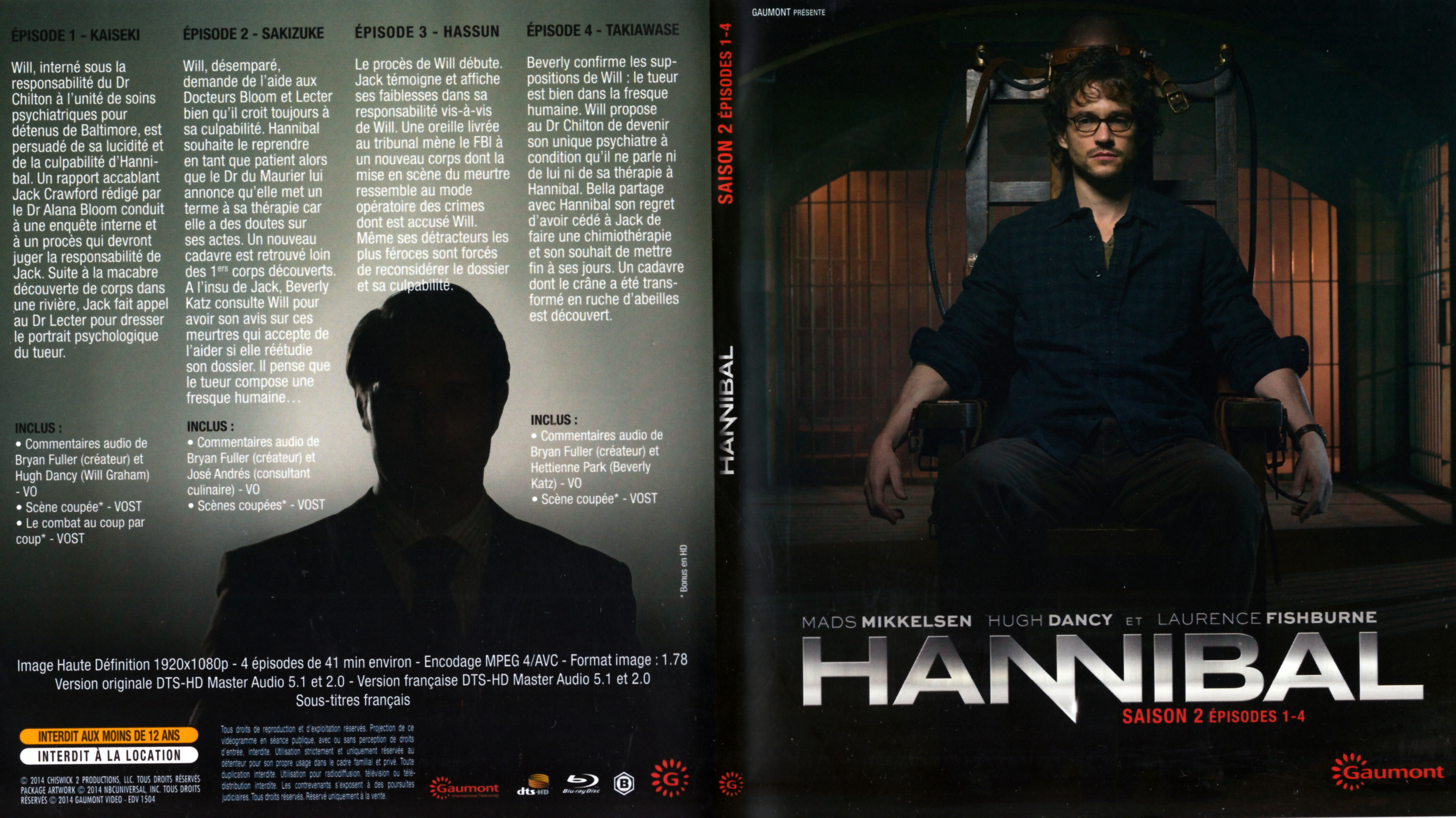 Jaquette DVD Hannibal Saison 2 DISC 1 (BLU-RAY)