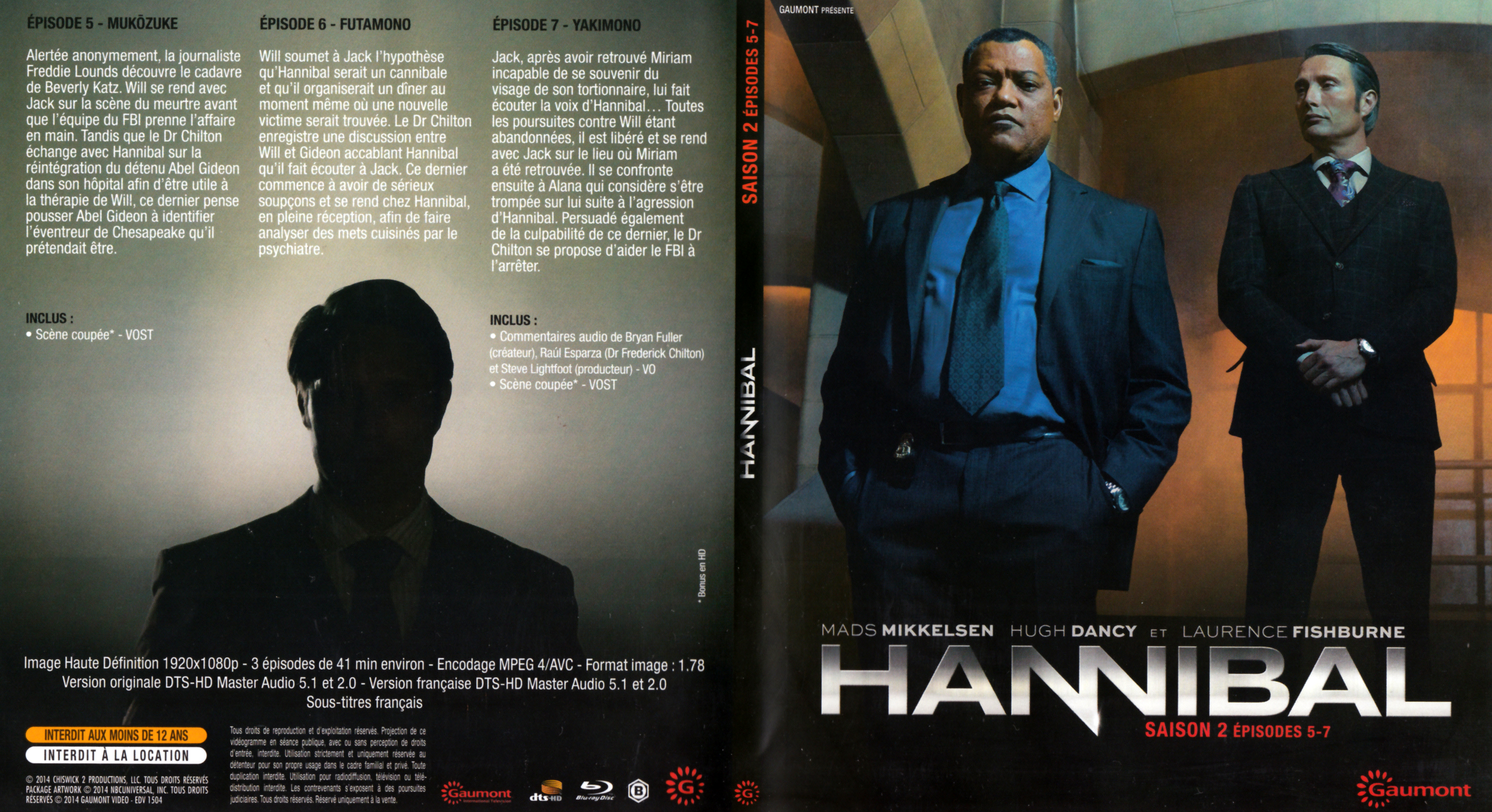 Jaquette DVD Hannibal Saison 2 DISC 2 (BLU-RAY)