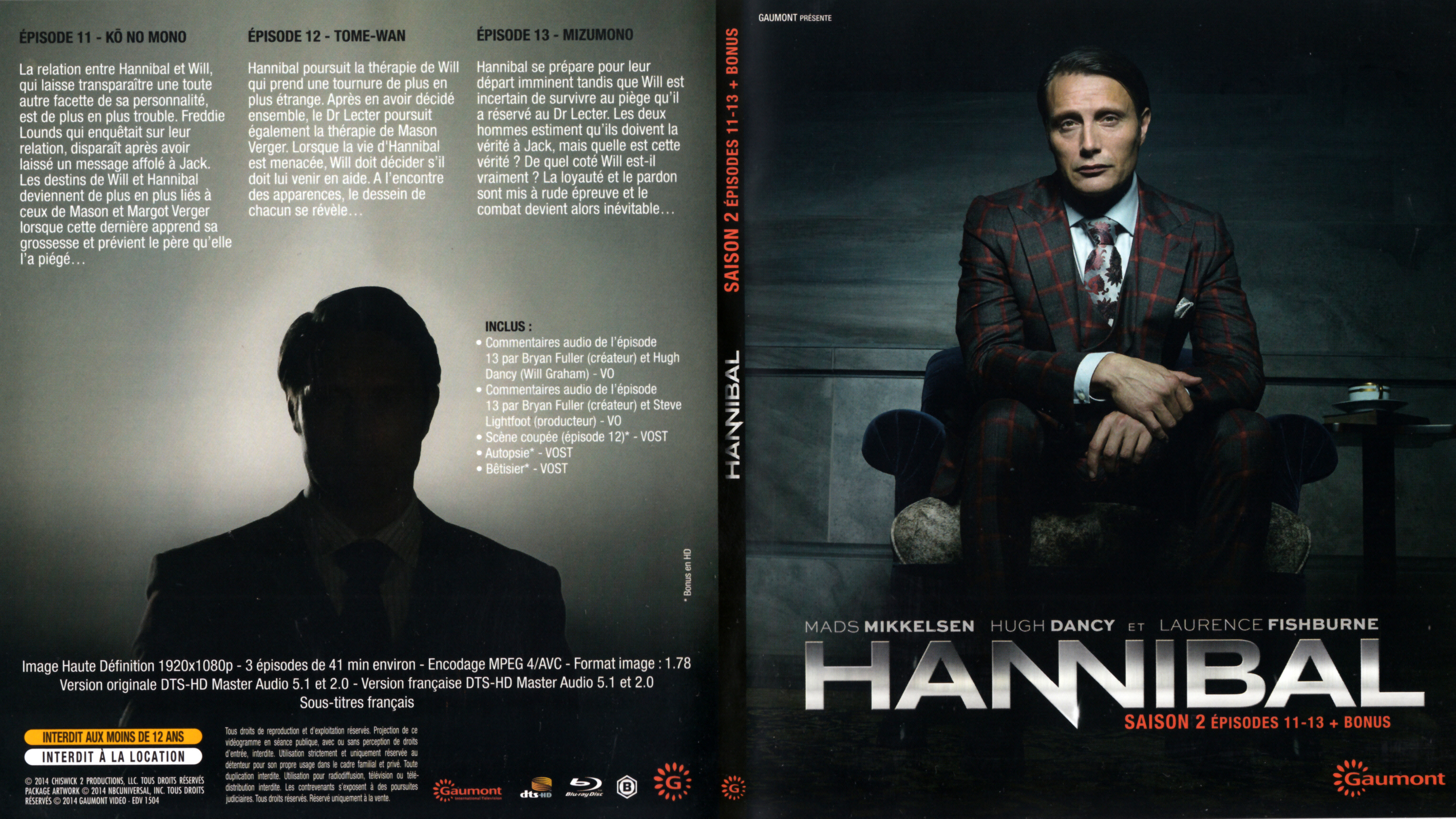Jaquette DVD Hannibal Saison 2 DISC 4 (BLU-RAY)