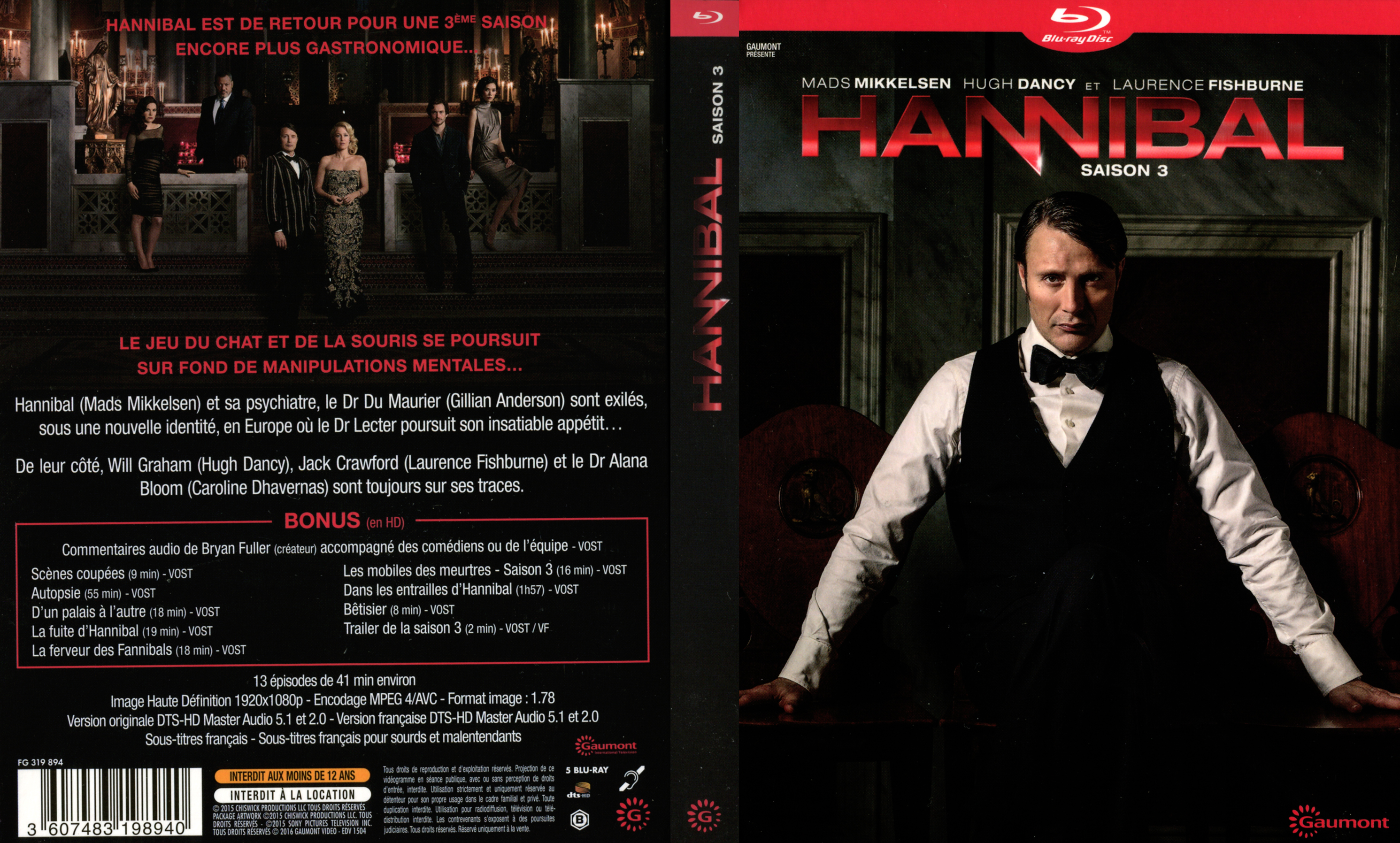 Jaquette DVD Hannibal Saison 3 COFFRET (BLU-RAY)