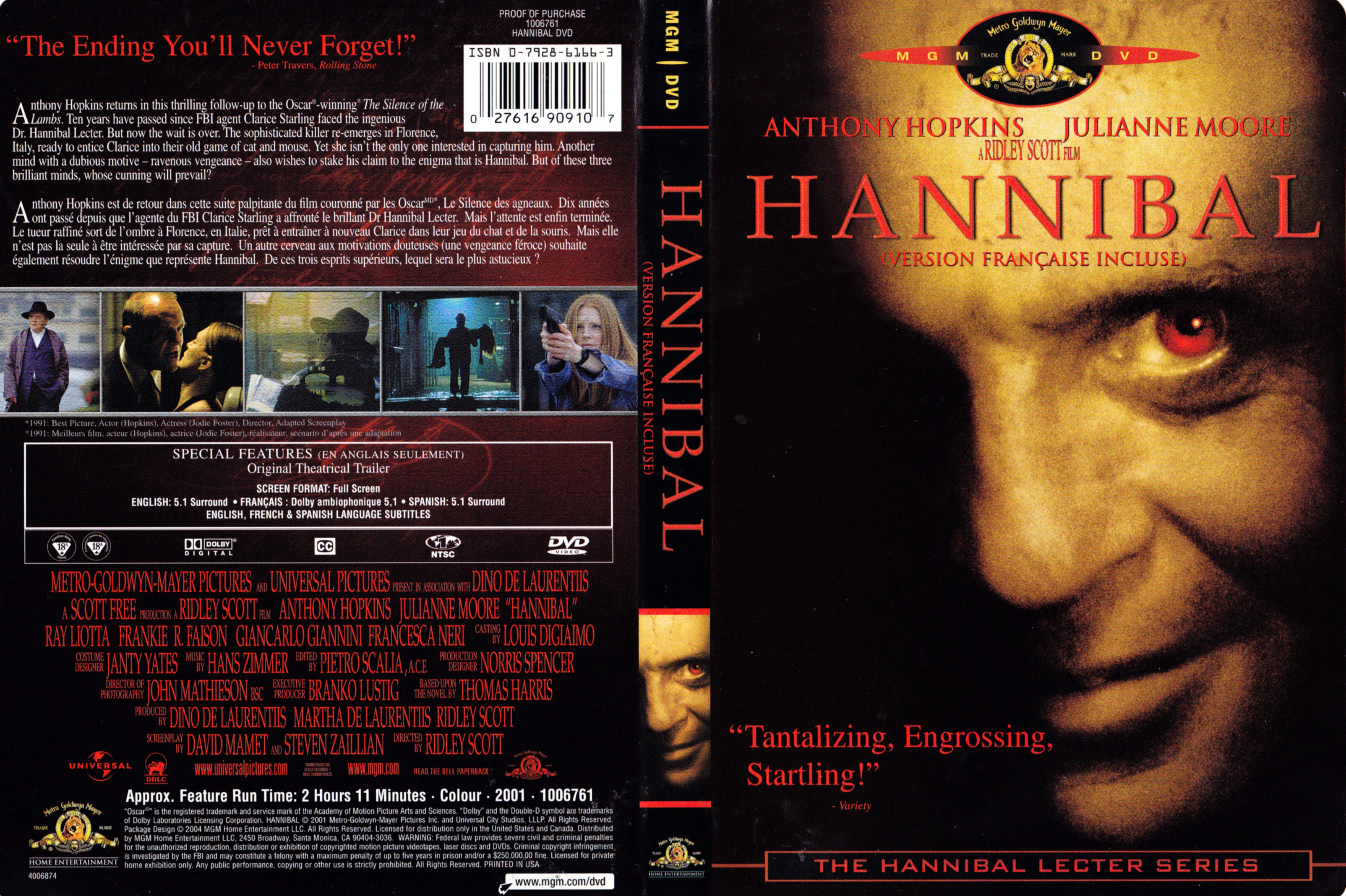 Jaquette DVD Hannibal (Canadienne)
