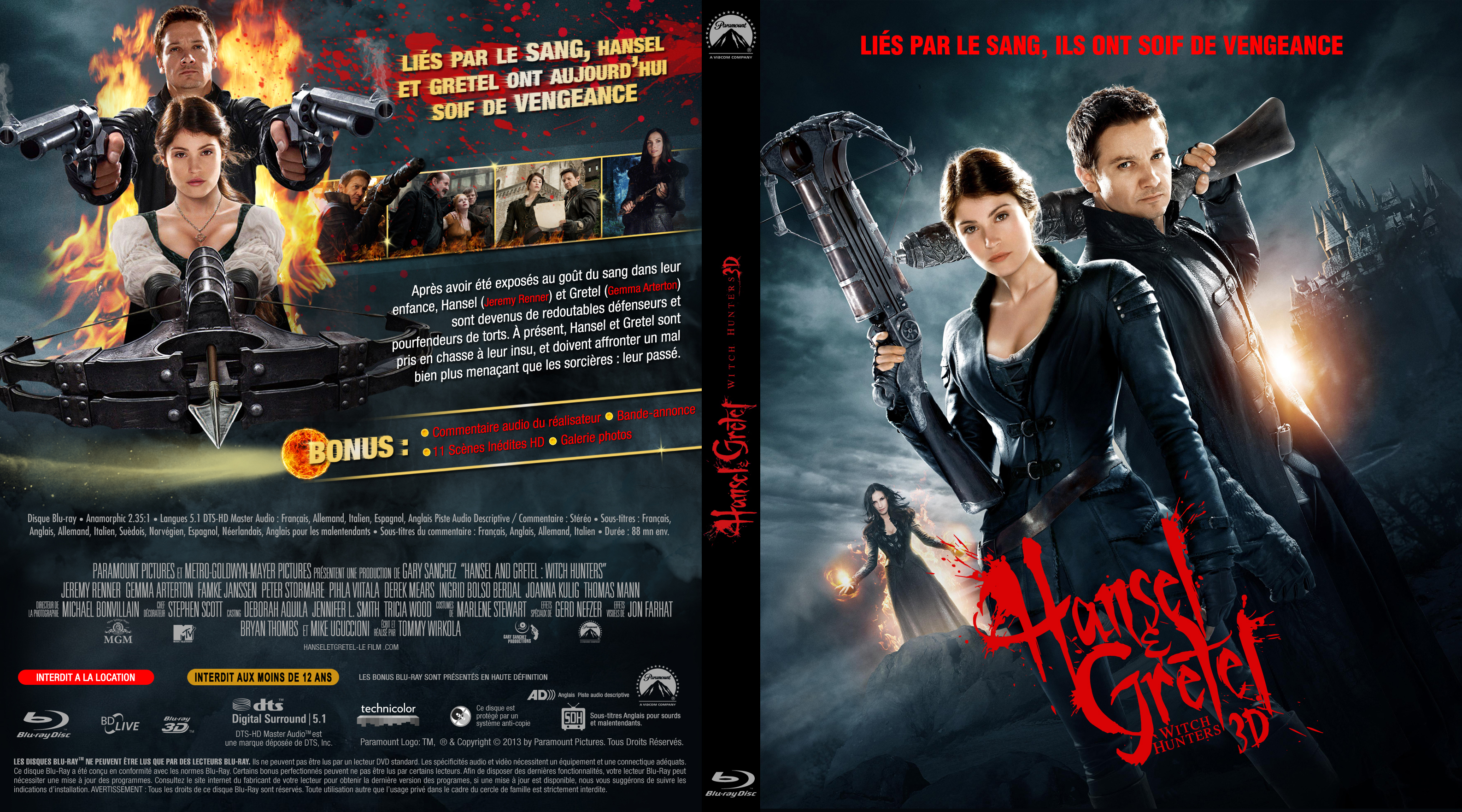 Jaquette DVD Hansel et Gretel Witch Hunters custom (BLU-RAY)