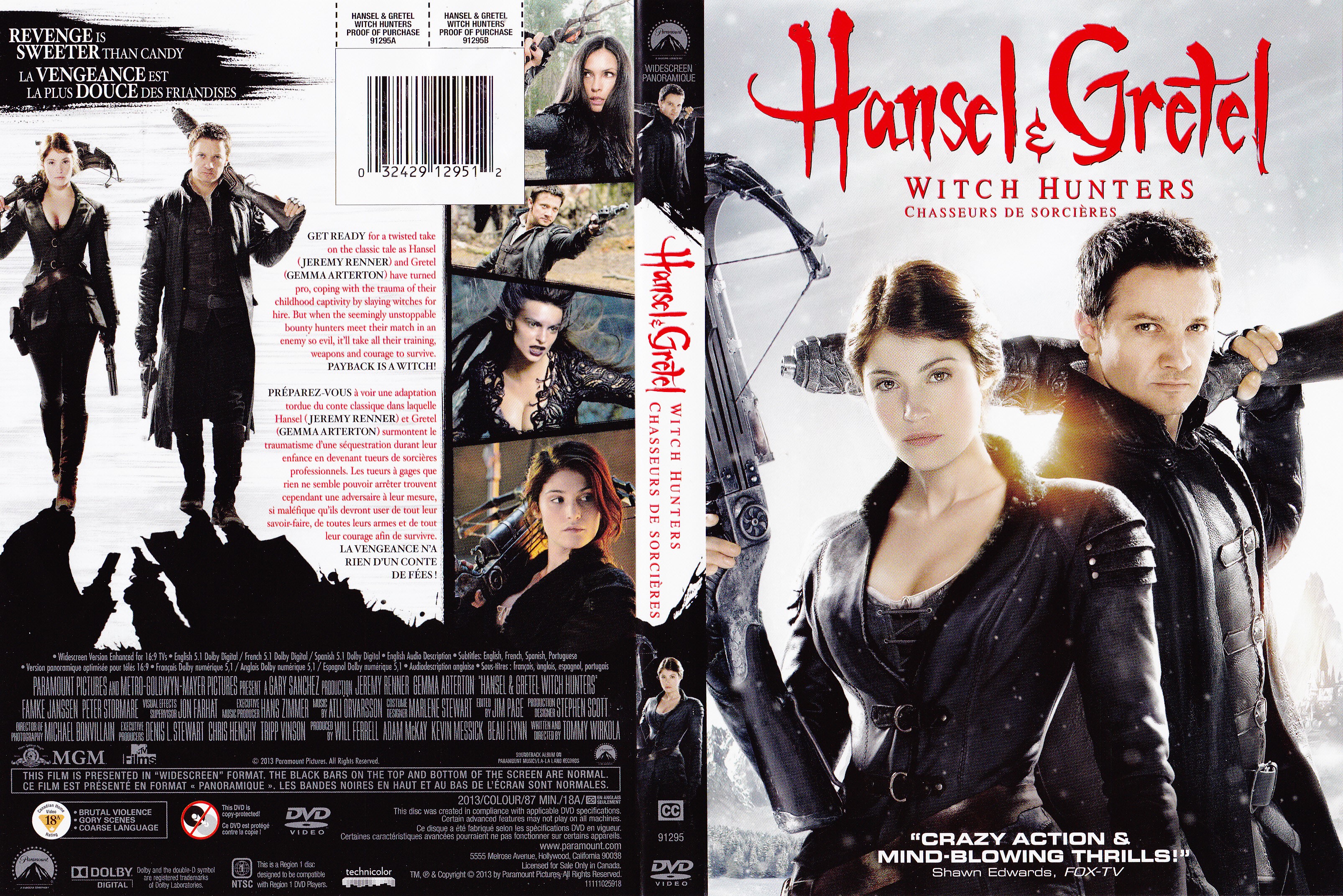 Jaquette DVD Hansel et Gretel - Chasseurs de sorcires (Canadienne)